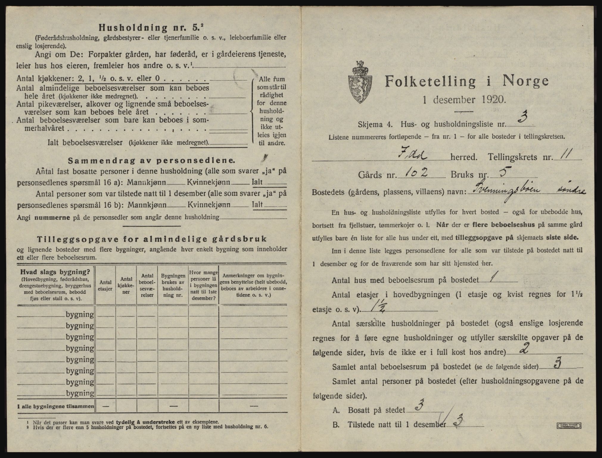 SAO, 1920 census for Idd, 1920, p. 1420