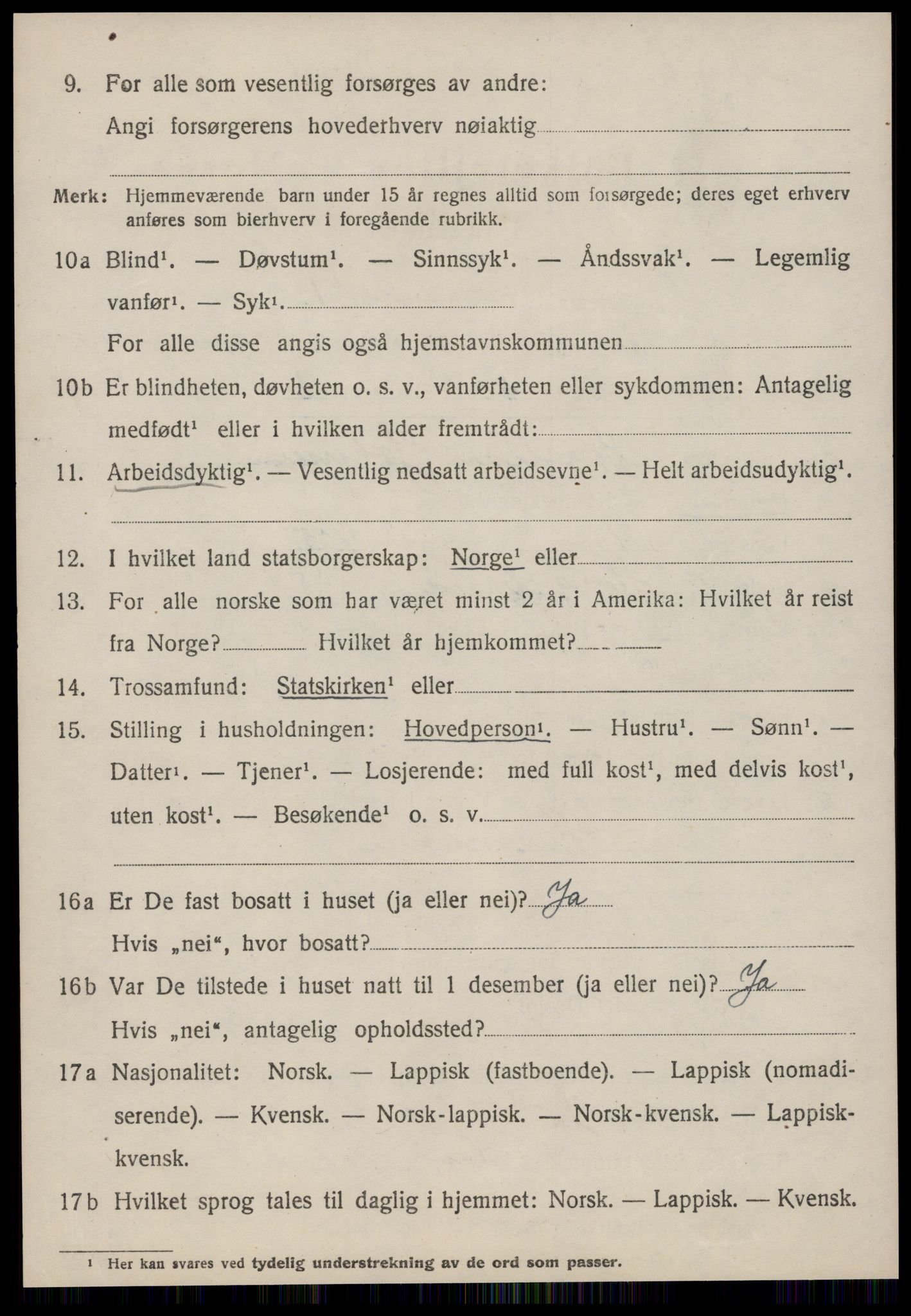 SAT, 1920 census for Å, 1920, p. 1407