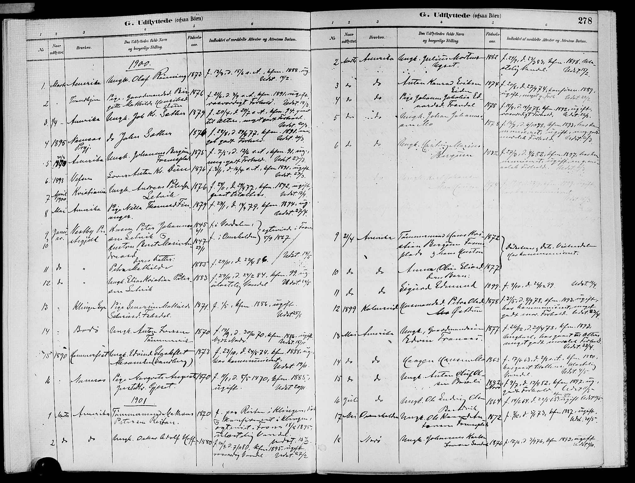 Ministerialprotokoller, klokkerbøker og fødselsregistre - Nord-Trøndelag, SAT/A-1458/773/L0617: Parish register (official) no. 773A08, 1887-1910, p. 278