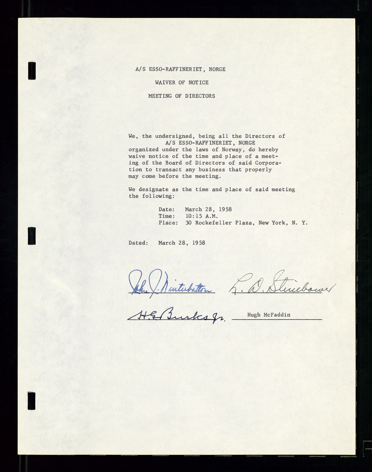 PA 1537 - A/S Essoraffineriet Norge, AV/SAST-A-101957/A/Aa/L0001/0002: Styremøter / Shareholder meetings, board meetings, by laws (vedtekter), 1957-1960, p. 175