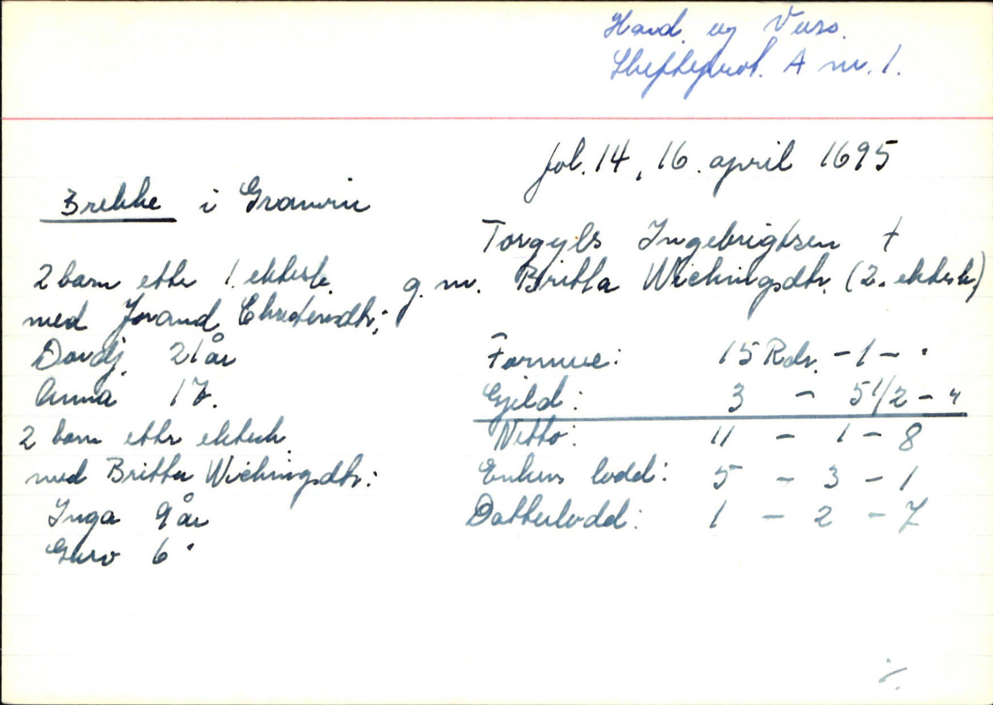 Skiftekort ved Statsarkivet i Bergen, SAB/SKIFTEKORT/002/L0001: Skifteprotokoll nr. 1-3, 1695-1721, p. 7