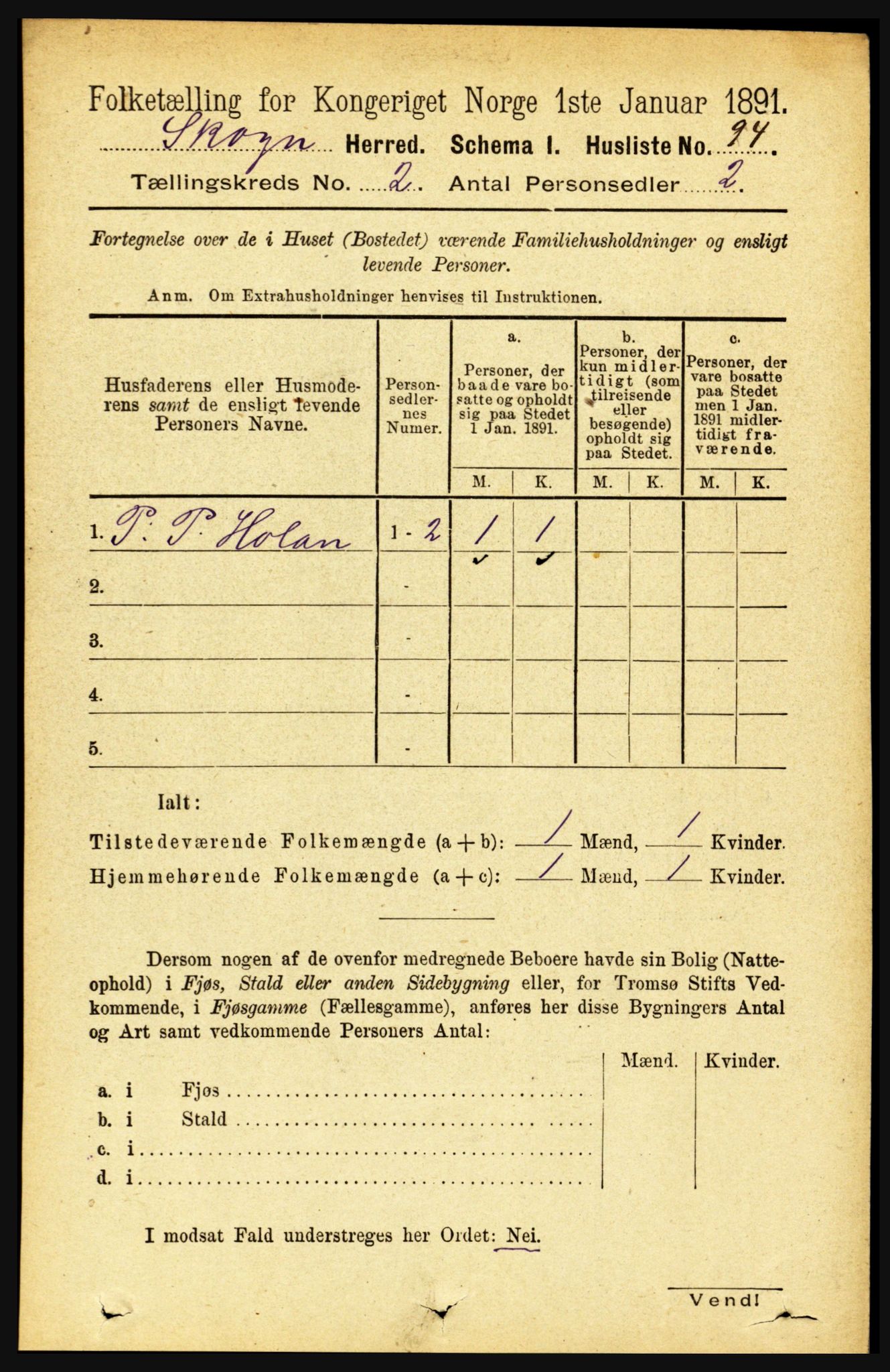 RA, 1891 census for 1719 Skogn, 1891, p. 960