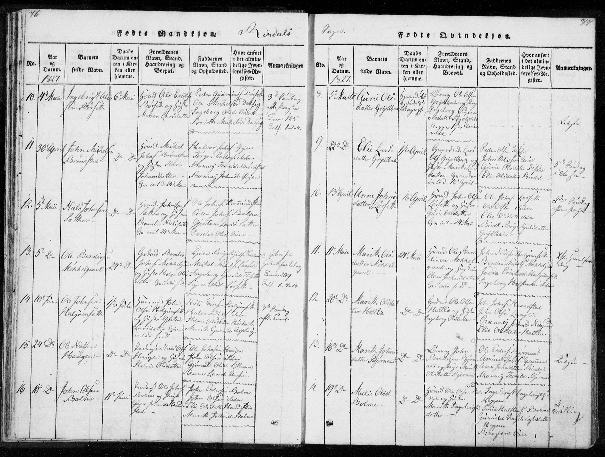 Ministerialprotokoller, klokkerbøker og fødselsregistre - Møre og Romsdal, AV/SAT-A-1454/595/L1041: Parish register (official) no. 595A03, 1819-1829, p. 76-77