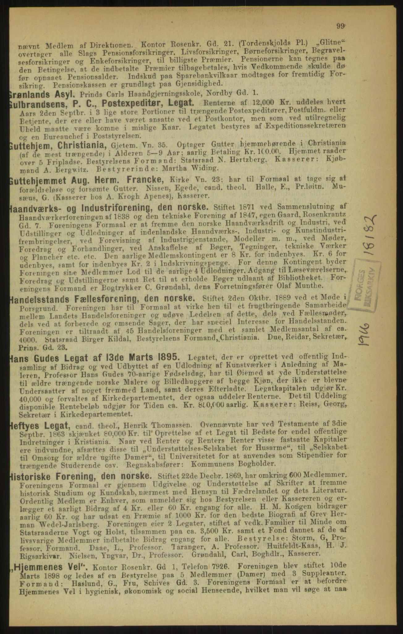 Kristiania/Oslo adressebok, PUBL/-, 1900, p. 99