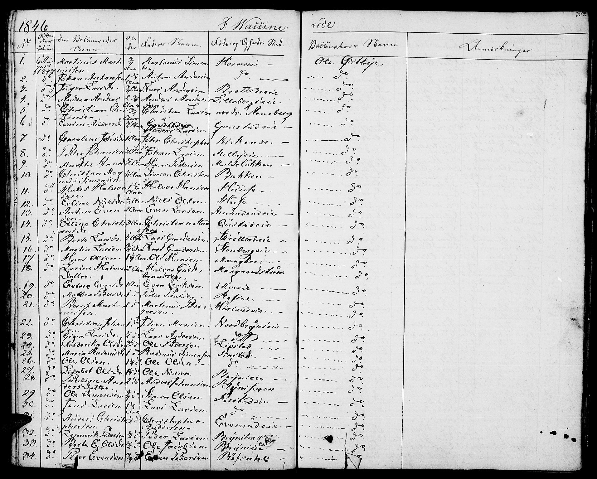 Romedal prestekontor, SAH/PREST-004/K/L0003: Parish register (official) no. 3, 1829-1846, p. 353