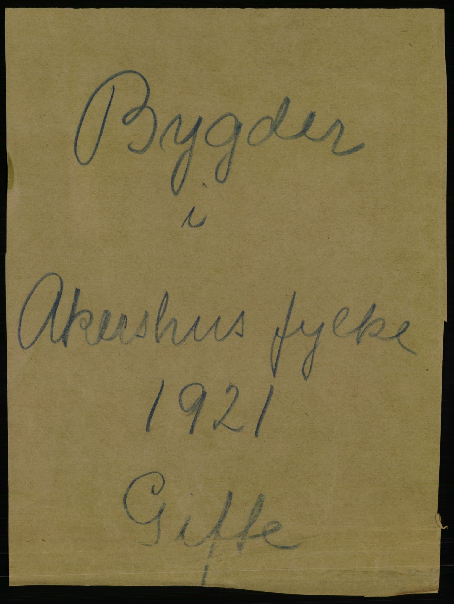 Statistisk sentralbyrå, Sosiodemografiske emner, Befolkning, RA/S-2228/D/Df/Dfc/Dfca/L0006: Akershus fylke: Gifte. dødfødte. Bygder og byer., 1921, p. 1