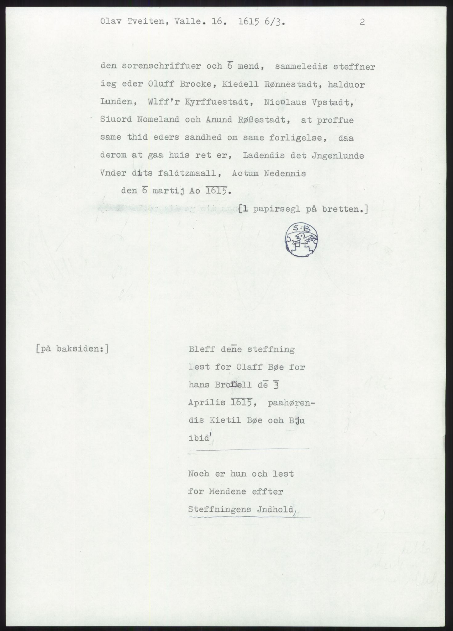 Samlinger til kildeutgivelse, Diplomavskriftsamlingen, AV/RA-EA-4053/H/Ha, p. 32