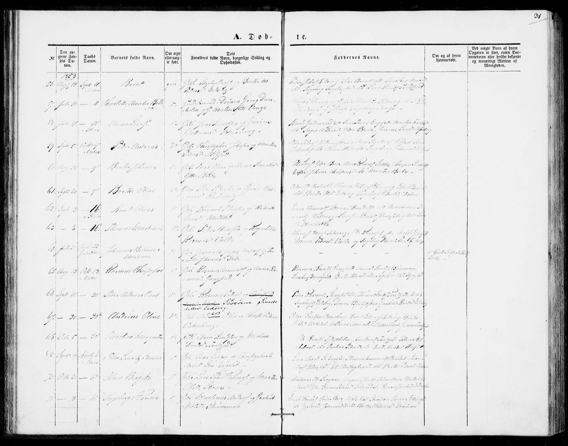 Ministerialprotokoller, klokkerbøker og fødselsregistre - Møre og Romsdal, SAT/A-1454/524/L0353: Parish register (official) no. 524A05, 1848-1856, p. 31