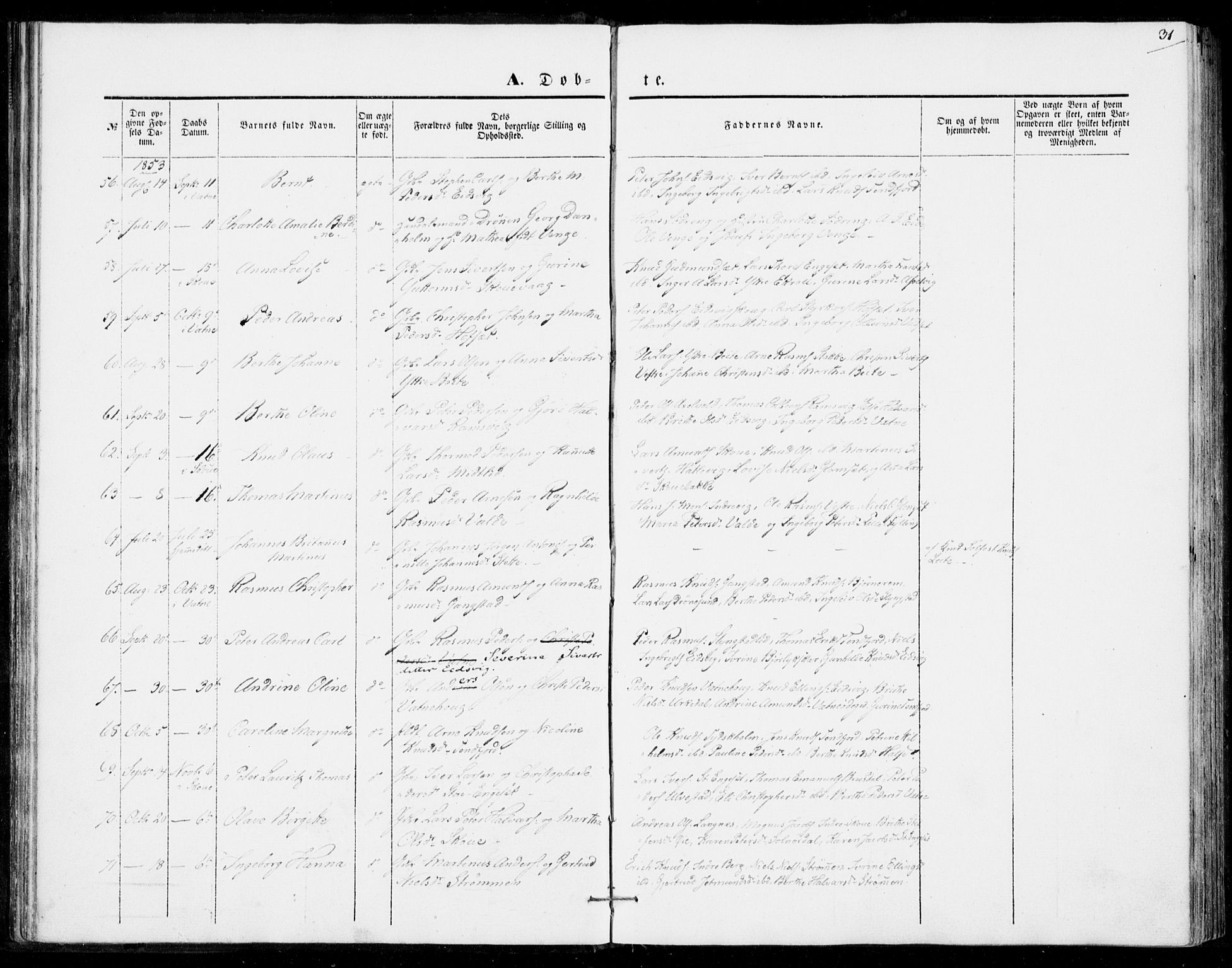 Ministerialprotokoller, klokkerbøker og fødselsregistre - Møre og Romsdal, AV/SAT-A-1454/524/L0353: Parish register (official) no. 524A05, 1848-1856, p. 31