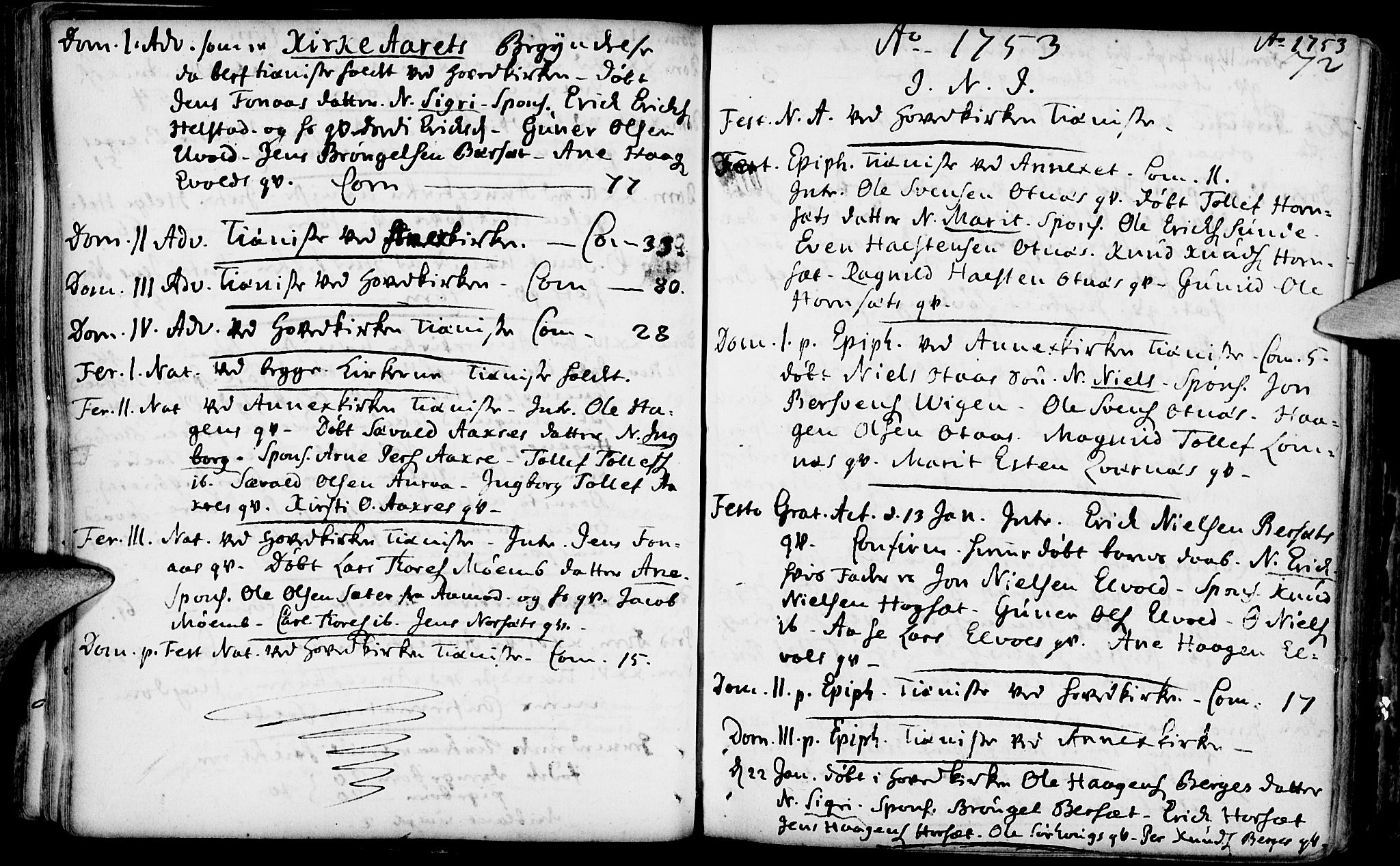 Rendalen prestekontor, SAH/PREST-054/H/Ha/Haa/L0001: Parish register (official) no. 1, 1733-1787, p. 72