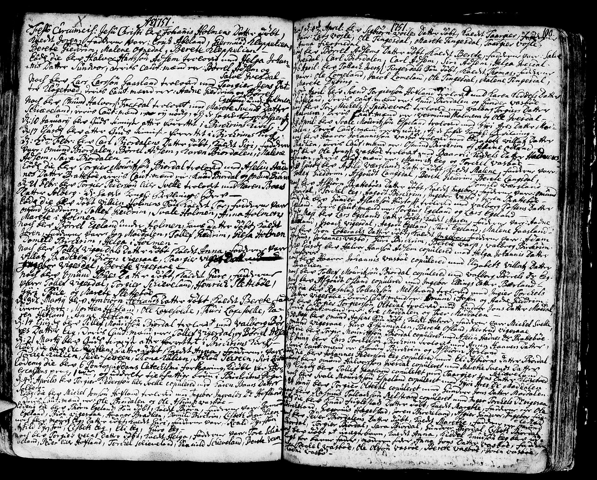 Helleland sokneprestkontor, SAST/A-101810: Parish register (official) no. A 1 /2, 1713-1761, p. 190