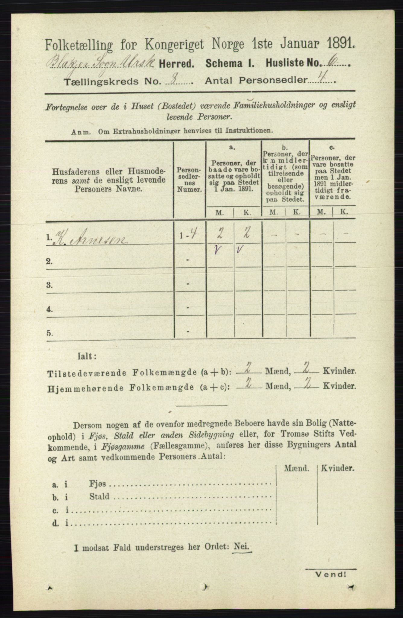 RA, 1891 census for 0224 Aurskog, 1891, p. 3796