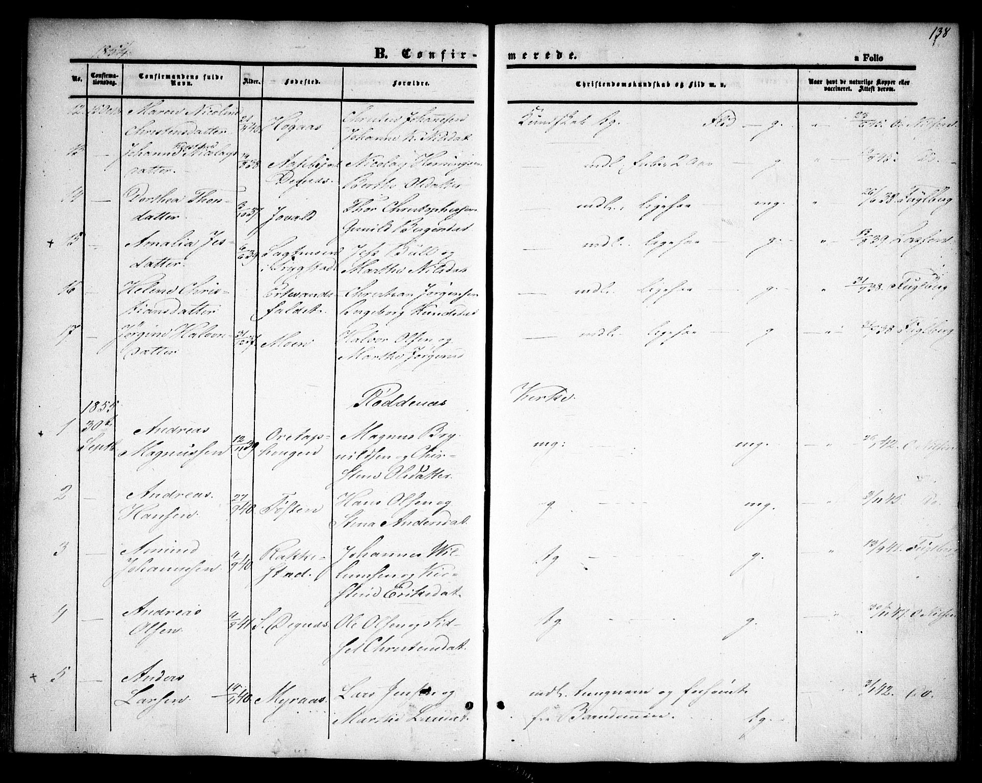 Rødenes prestekontor Kirkebøker, AV/SAO-A-2005/F/Fa/L0006: Parish register (official) no. I 6, 1850-1859, p. 138