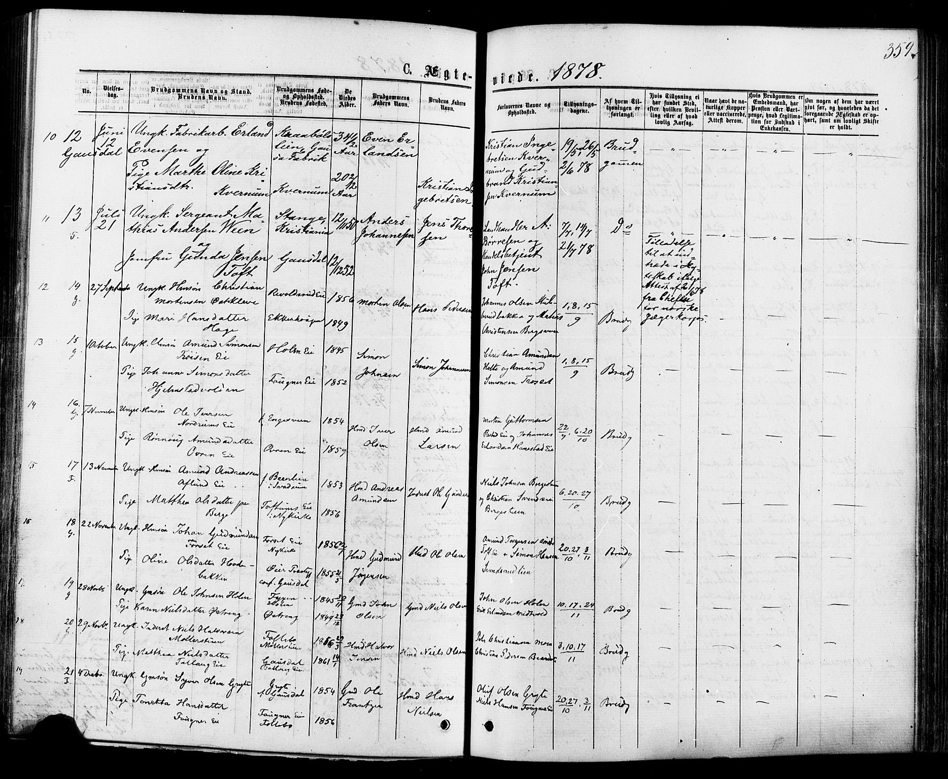 Østre Gausdal prestekontor, AV/SAH-PREST-092/H/Ha/Haa/L0001: Parish register (official) no. 1, 1874-1886, p. 359