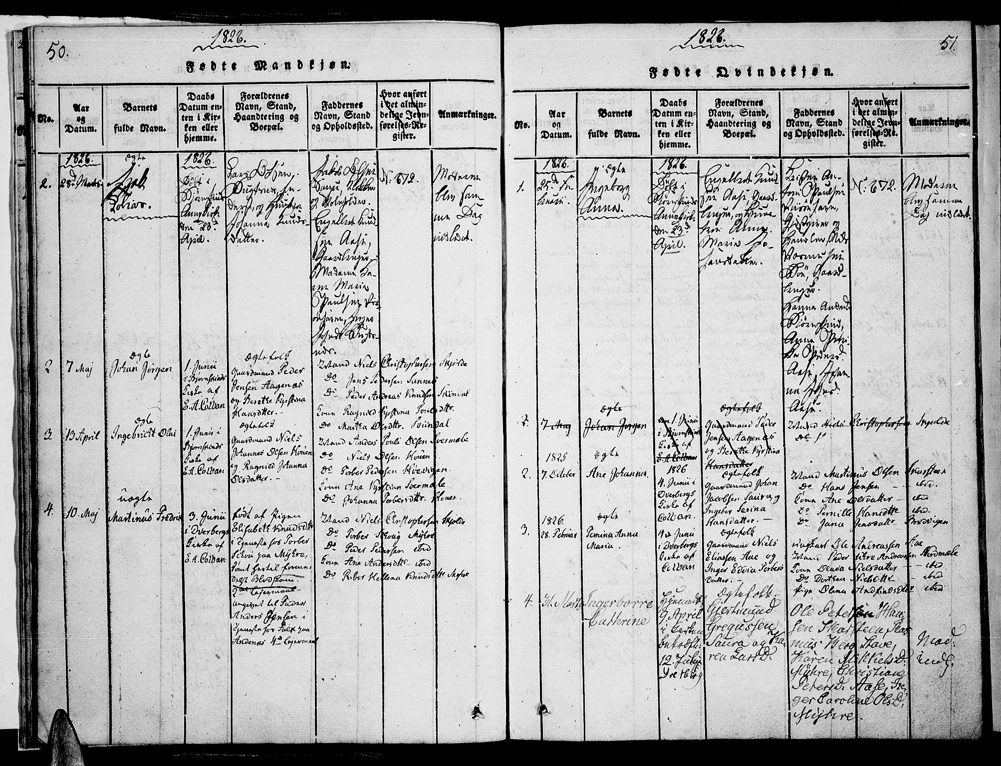 Ministerialprotokoller, klokkerbøker og fødselsregistre - Nordland, AV/SAT-A-1459/897/L1395: Parish register (official) no. 897A03, 1820-1841, p. 50-51