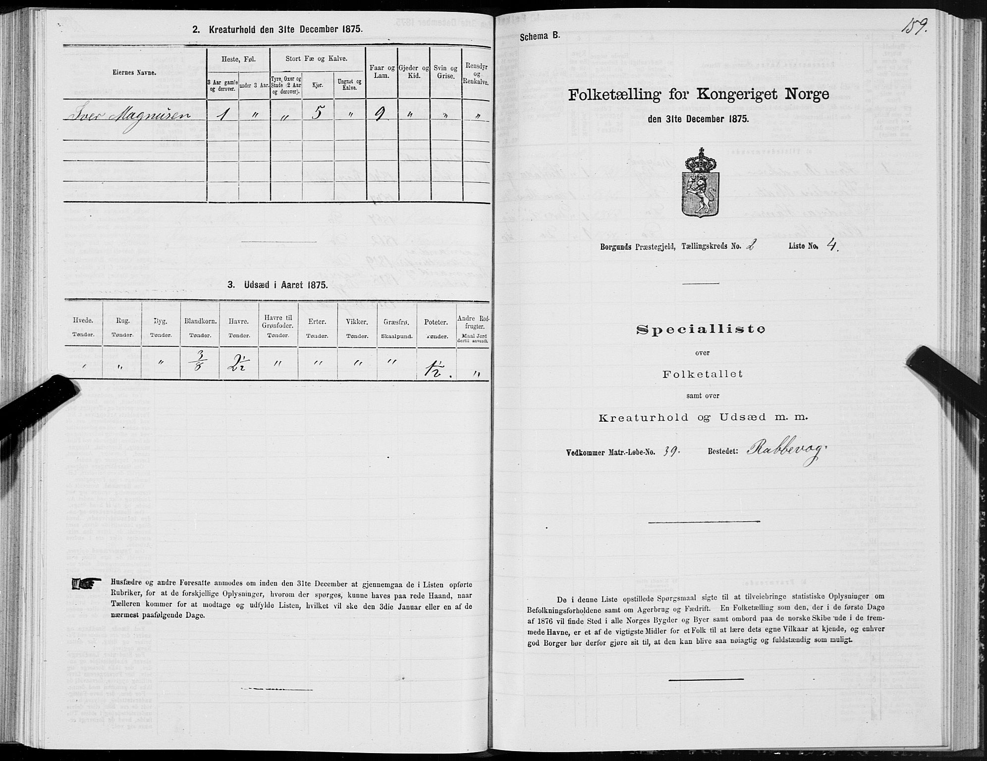 SAT, 1875 census for 1531P Borgund, 1875, p. 1159