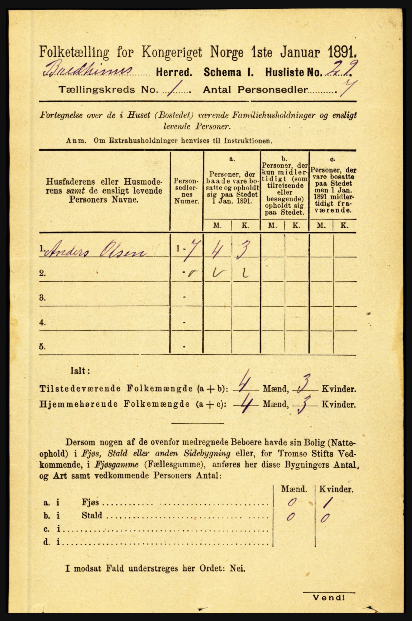 RA, 1891 census for 1446 Breim, 1891, p. 47