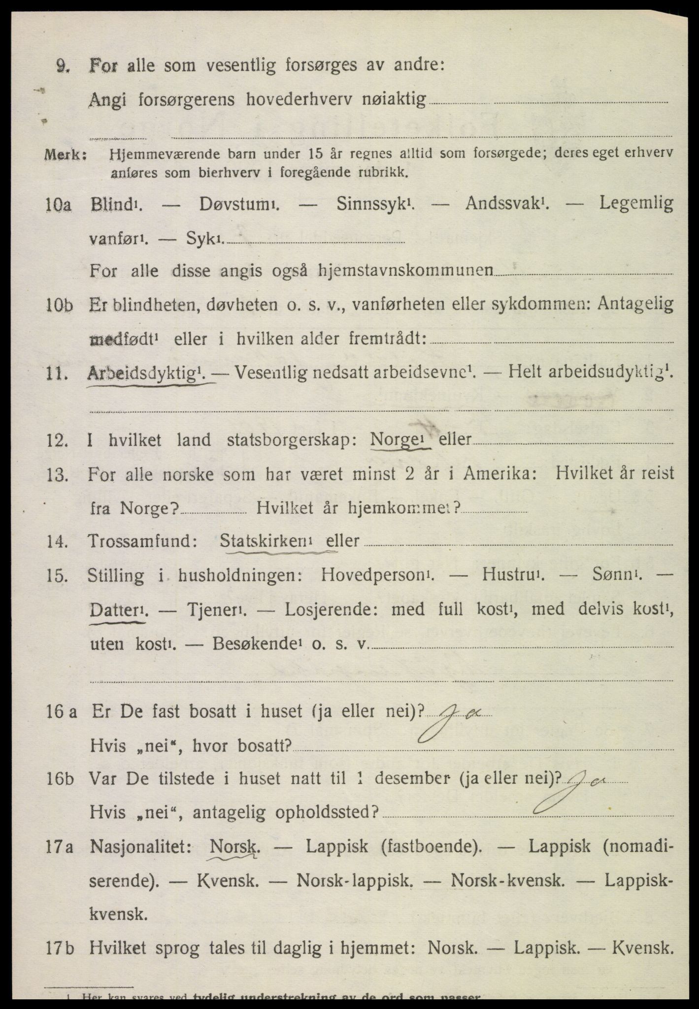 SAT, 1920 census for Vikna, 1920, p. 5488