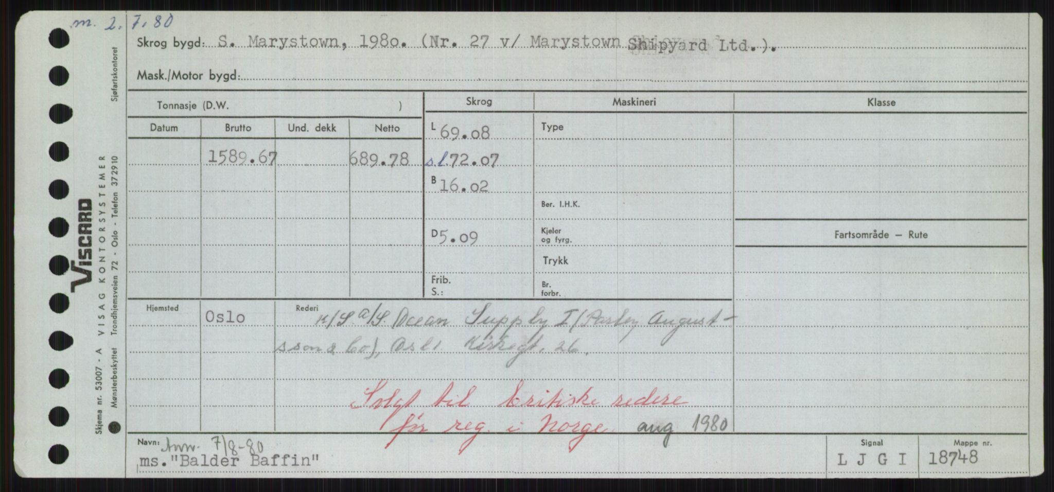 Sjøfartsdirektoratet med forløpere, Skipsmålingen, AV/RA-S-1627/H/Hd/L0003: Fartøy, B-Bev, p. 83