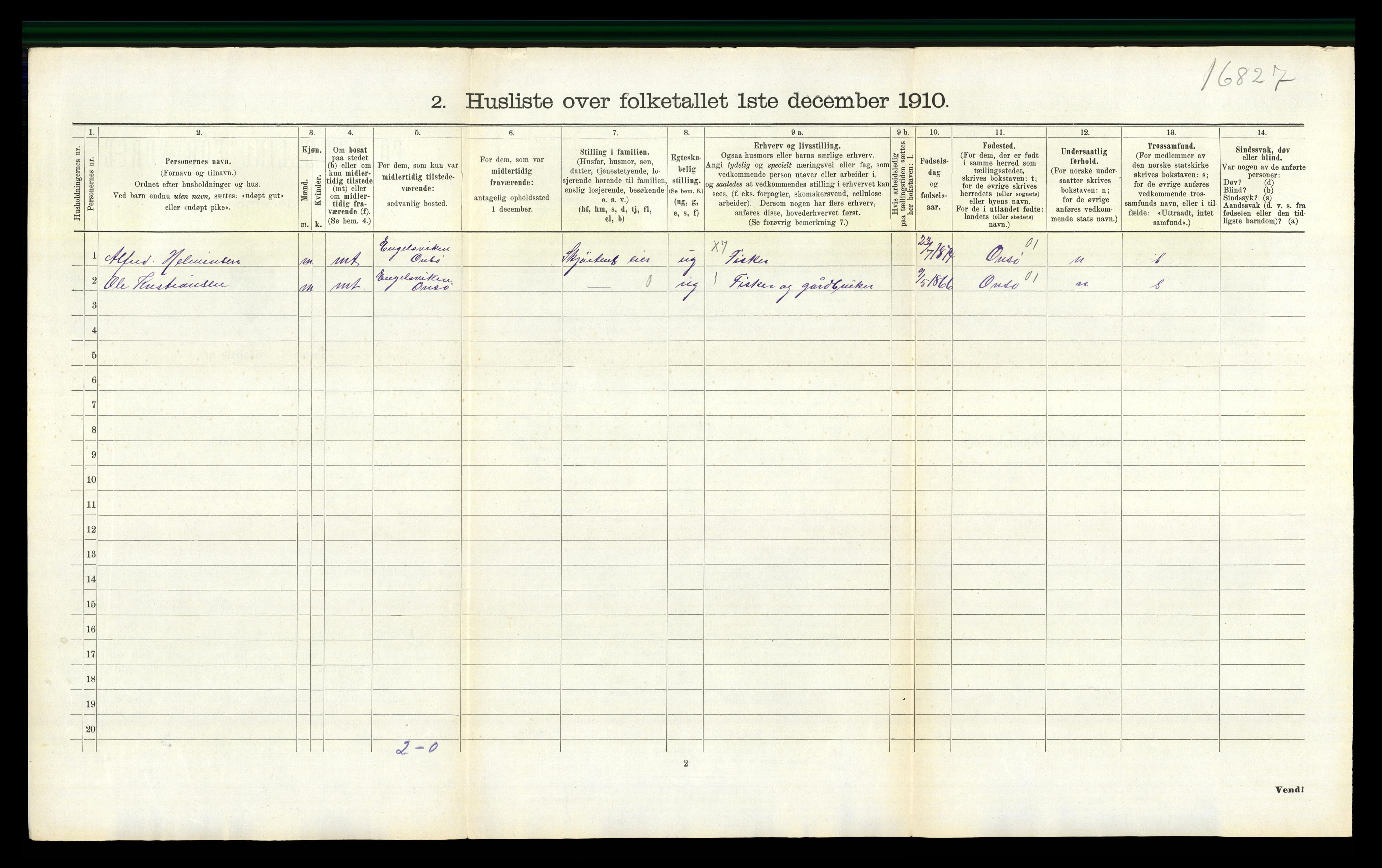 RA, 1910 census for Tjøme, 1910, p. 1336