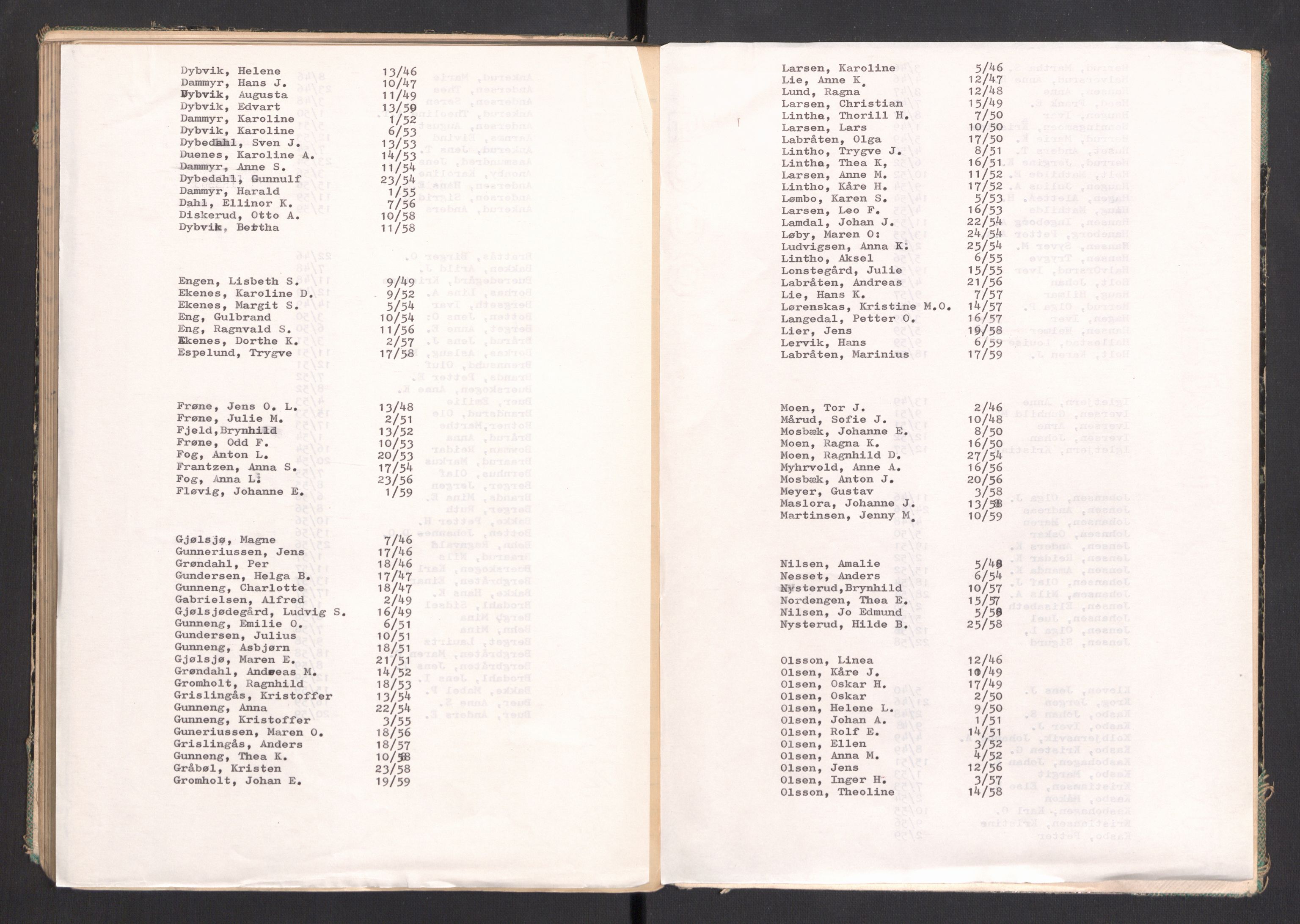 Øymark lensmannskontor, AV/SAO-A-10636/H/Ha/L0005: Dødsfallsprotokoll, 1946-1959