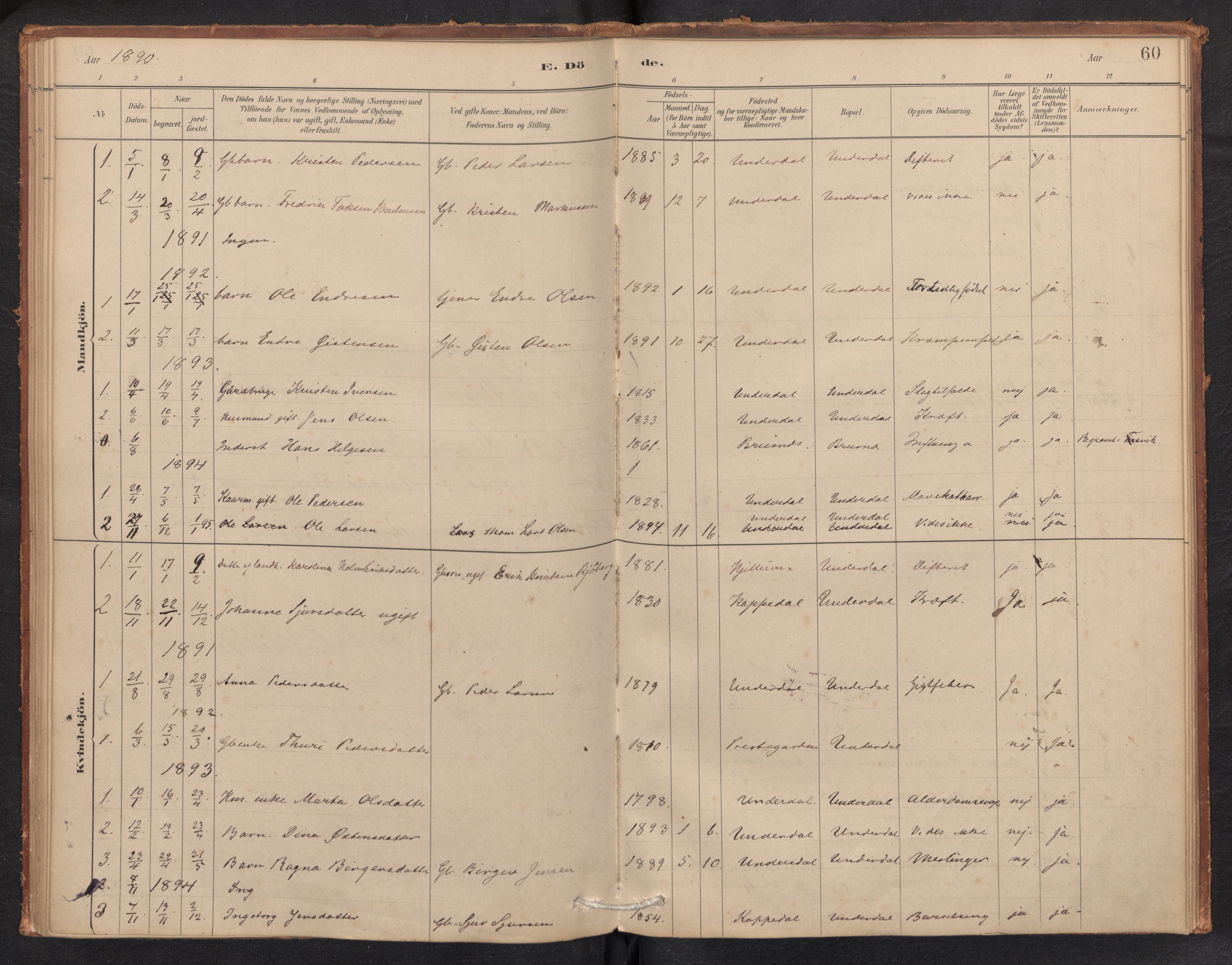 Aurland sokneprestembete, SAB/A-99937/H/Ha/Hae/L0001: Parish register (official) no. E 1, 1880-1907, p. 59b-60a