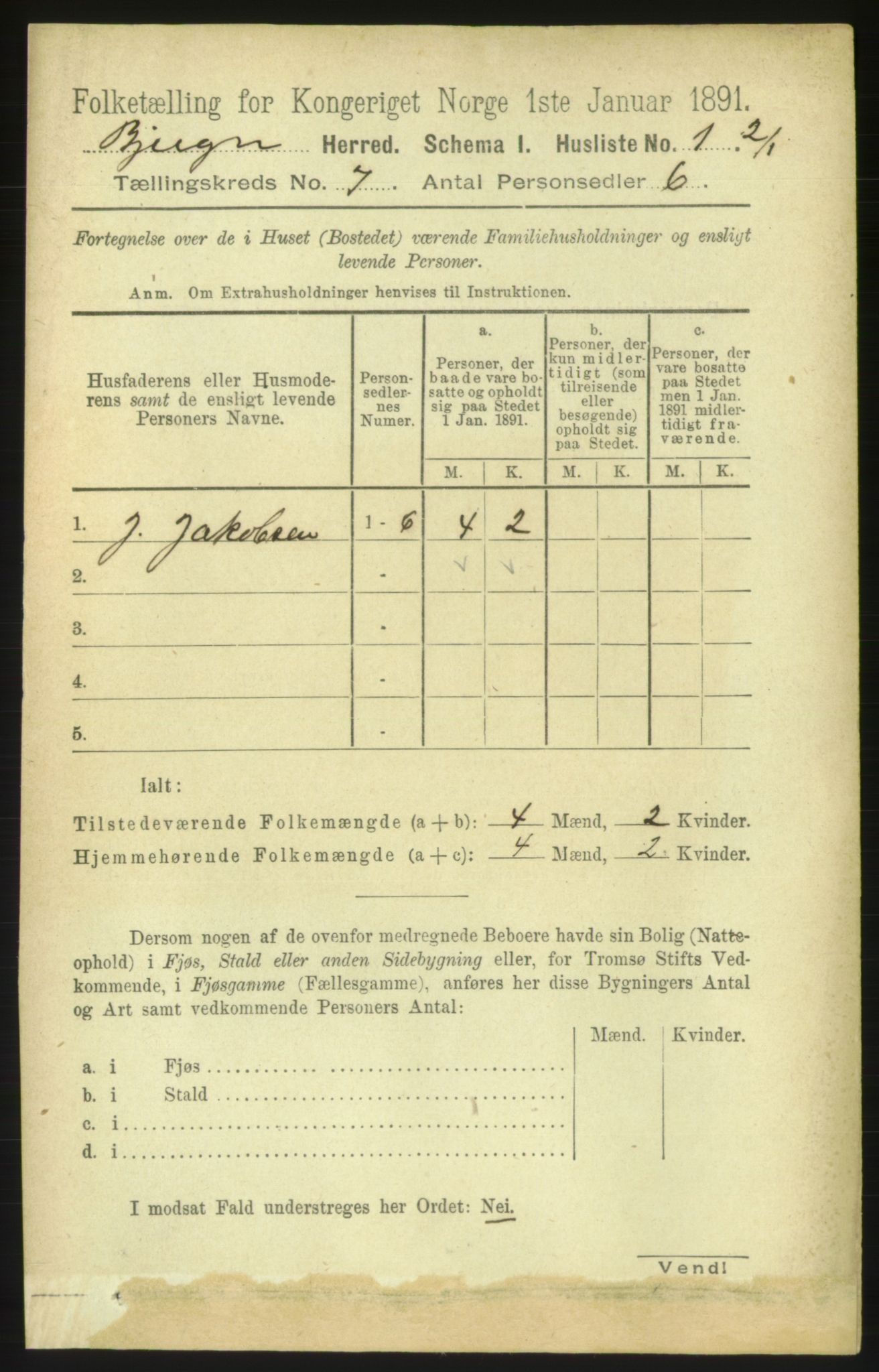 RA, 1891 census for 1627 Bjugn, 1891, p. 1800