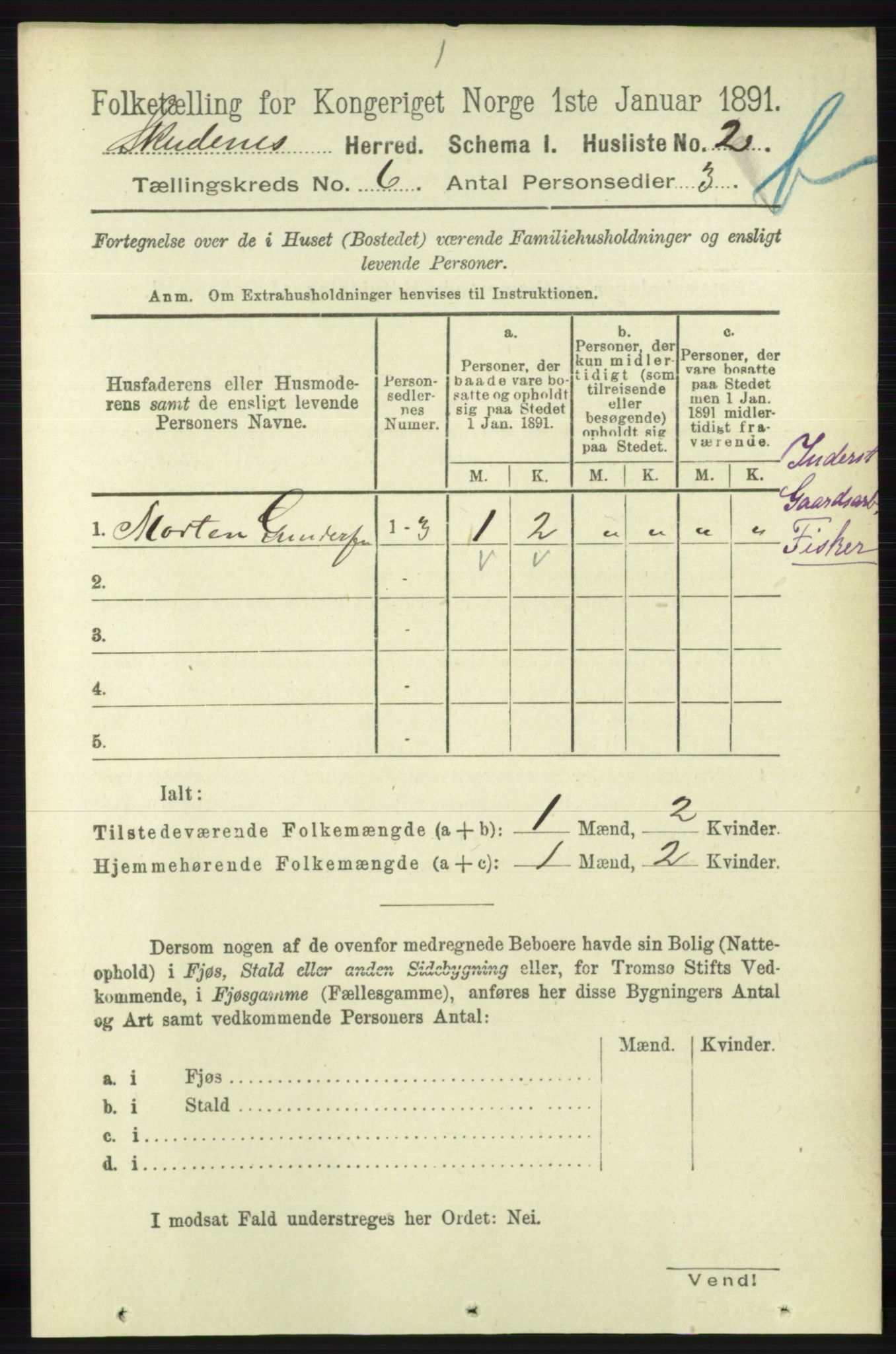 RA, 1891 census for 1150 Skudenes, 1891, p. 5560