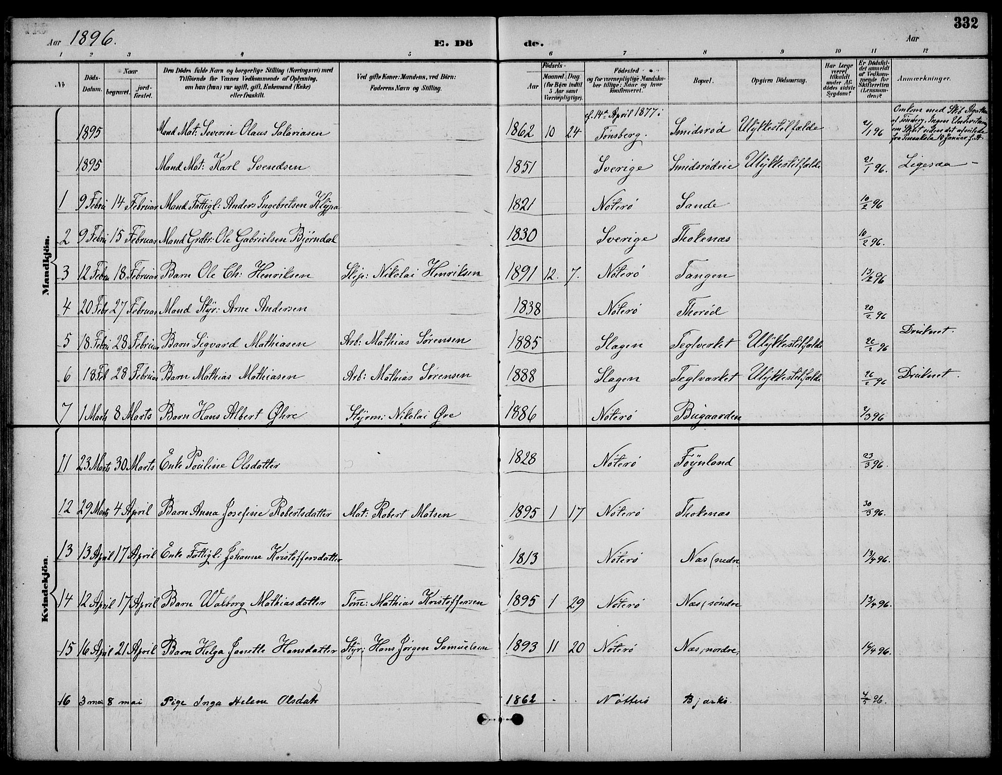 Nøtterøy kirkebøker, AV/SAKO-A-354/F/Fa/L0009: Parish register (official) no. I 9, 1894-1907, p. 332