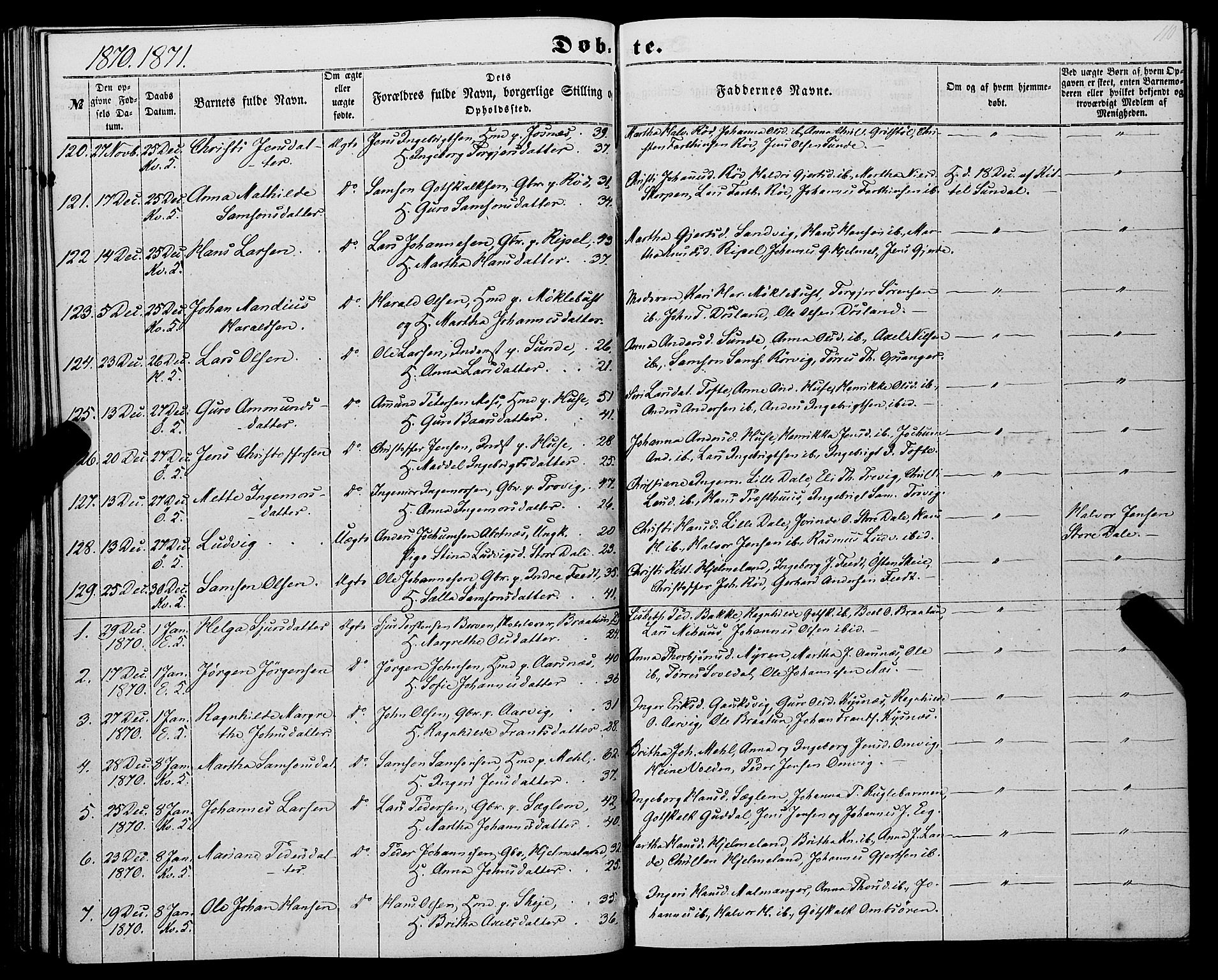 Kvinnherad sokneprestembete, SAB/A-76401/H/Haa: Parish register (official) no. A 8, 1854-1872, p. 110