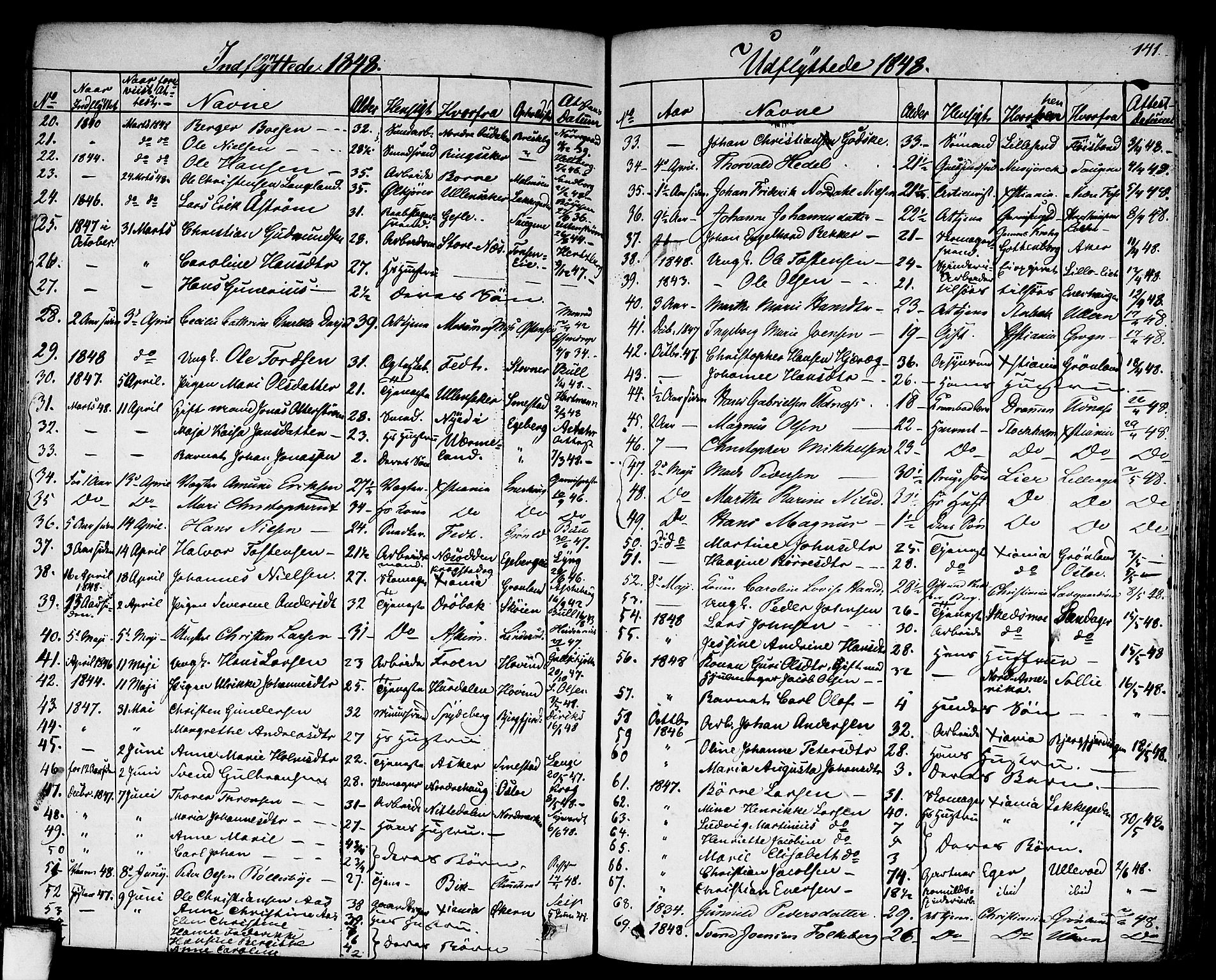 Aker prestekontor kirkebøker, SAO/A-10861/F/L0018: Parish register (official) no. 17, 1829-1852, p. 141