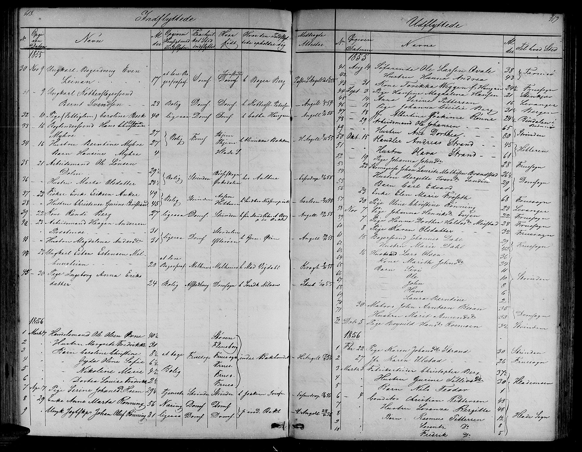 Ministerialprotokoller, klokkerbøker og fødselsregistre - Sør-Trøndelag, SAT/A-1456/604/L0219: Parish register (copy) no. 604C02, 1851-1869, p. 418-419