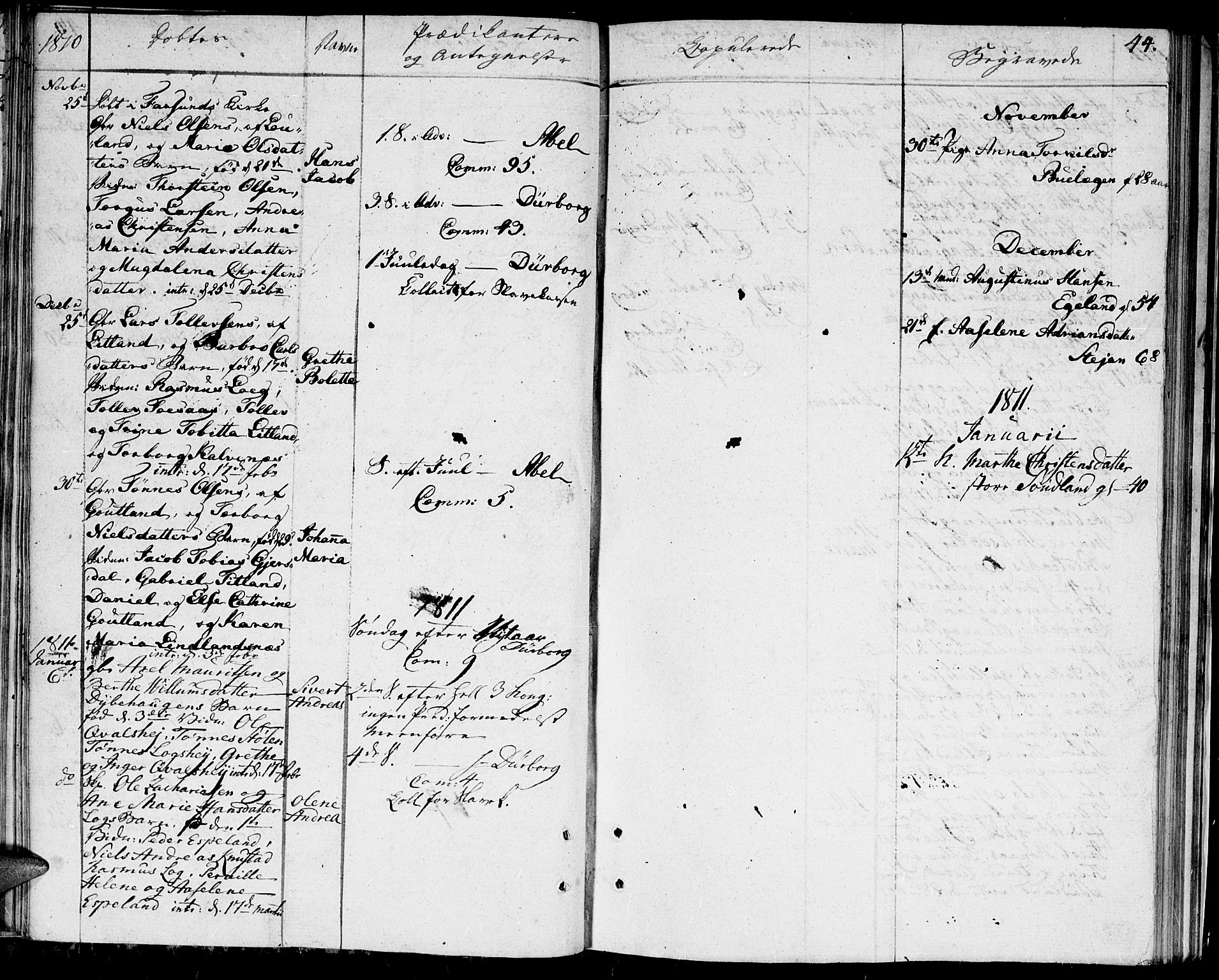 Herad sokneprestkontor, AV/SAK-1111-0018/F/Fa/Faa/L0002: Parish register (official) no. A 2, 1800-1815, p. 44