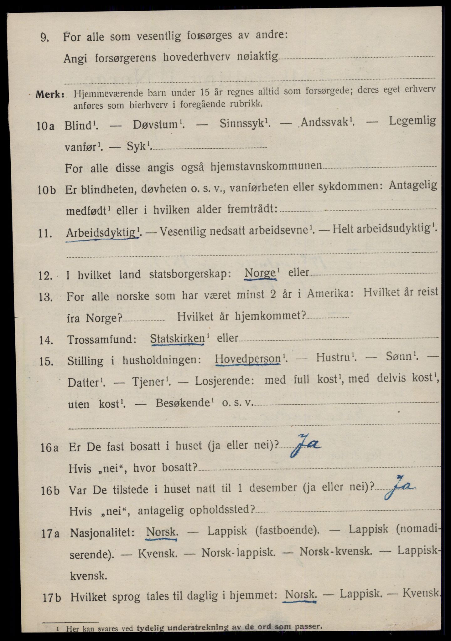 SAT, 1920 census for Orkland, 1920, p. 747