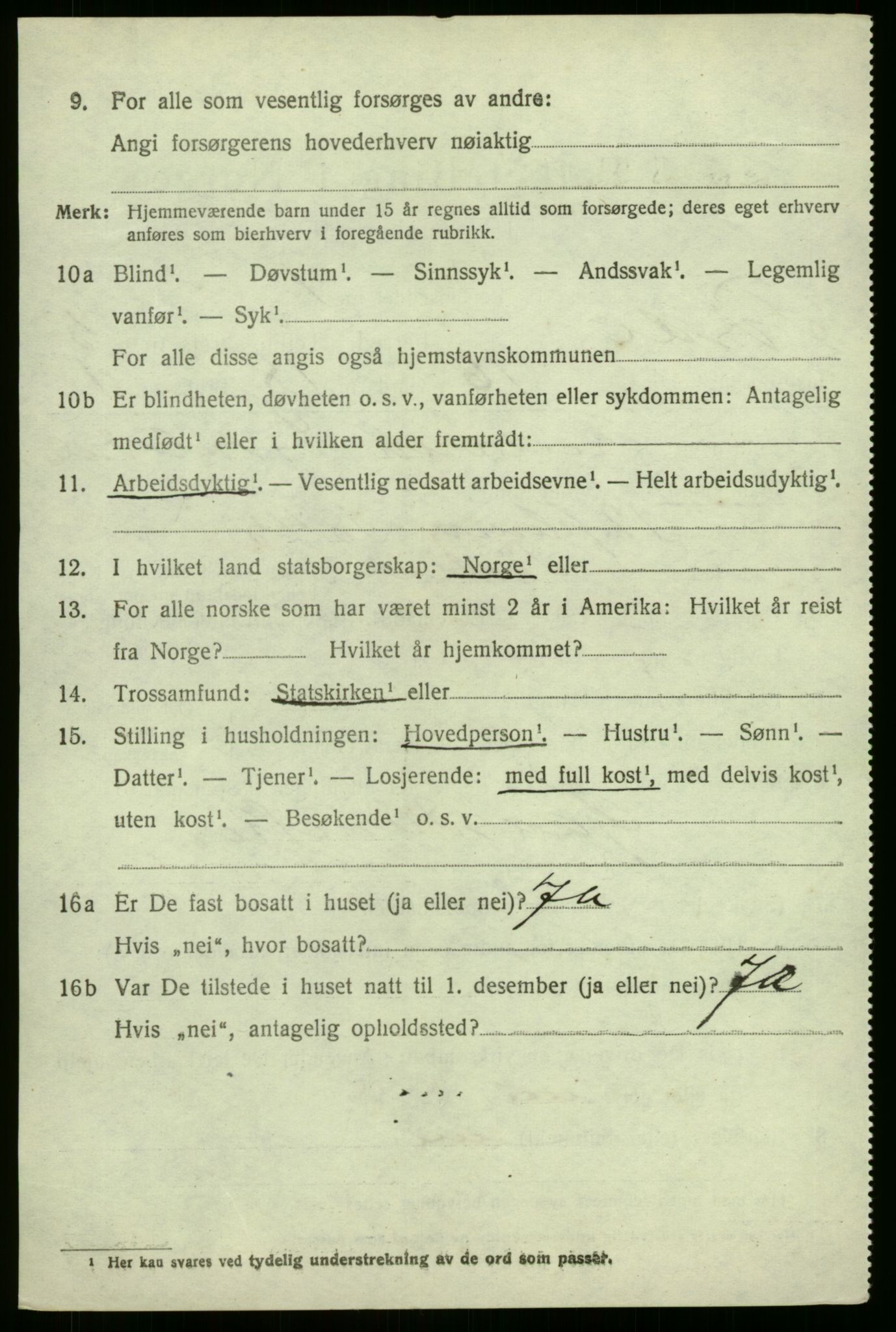 SAB, 1920 census for Førde, 1920, p. 2265