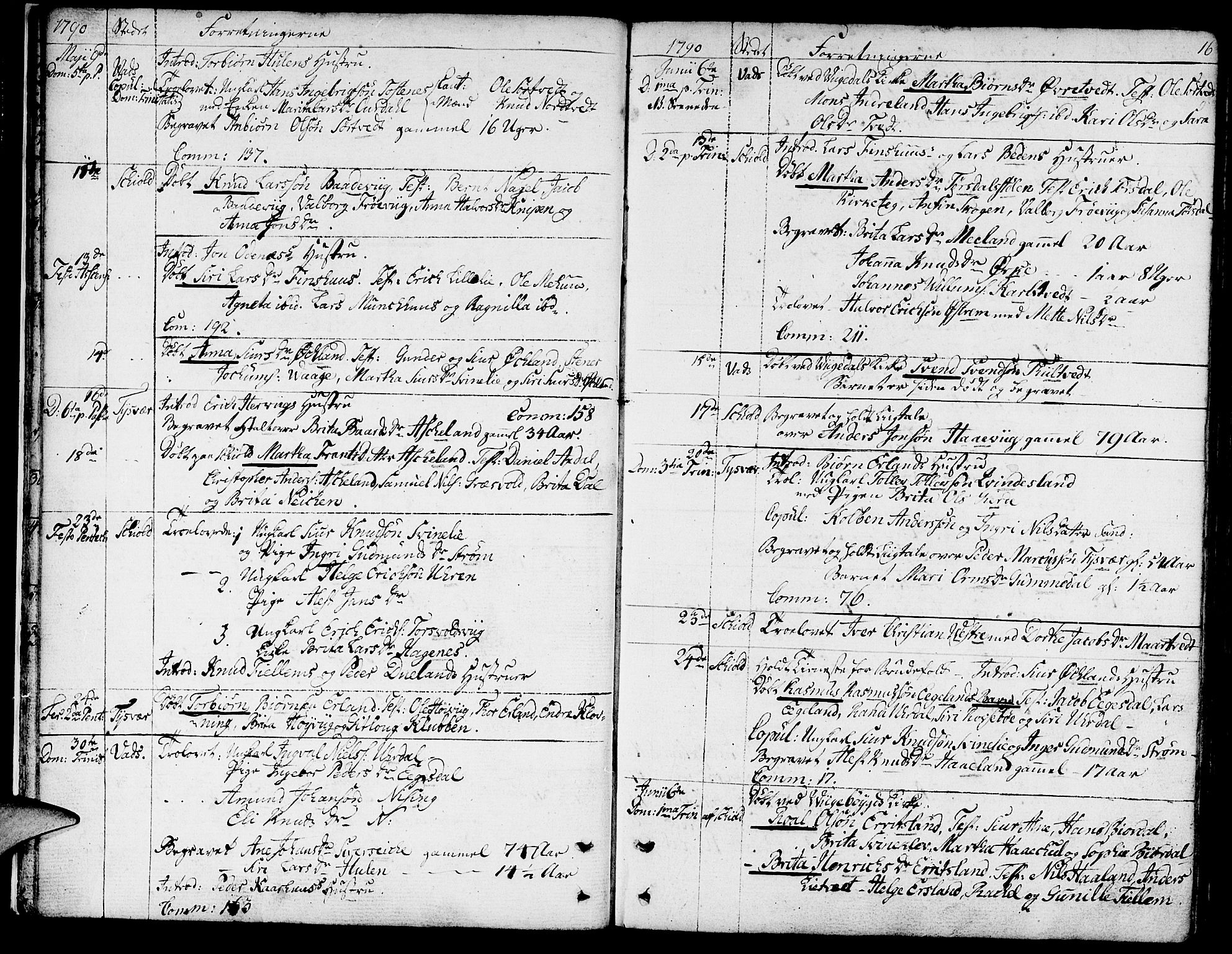 Skjold sokneprestkontor, AV/SAST-A-101847/H/Ha/Haa/L0002: Parish register (official) no. A 2, 1786-1815, p. 16