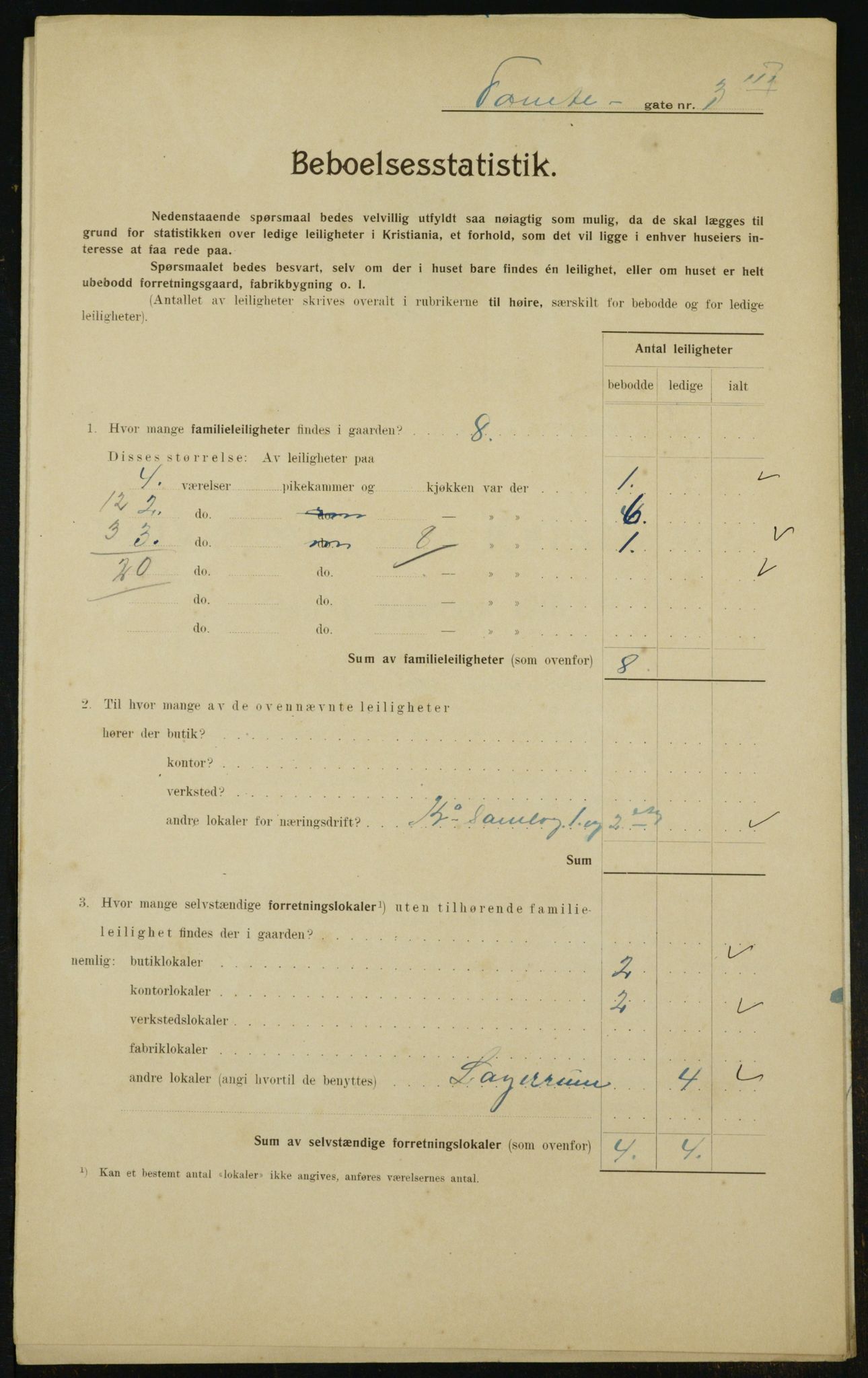 OBA, Municipal Census 1910 for Kristiania, 1910, p. 107657