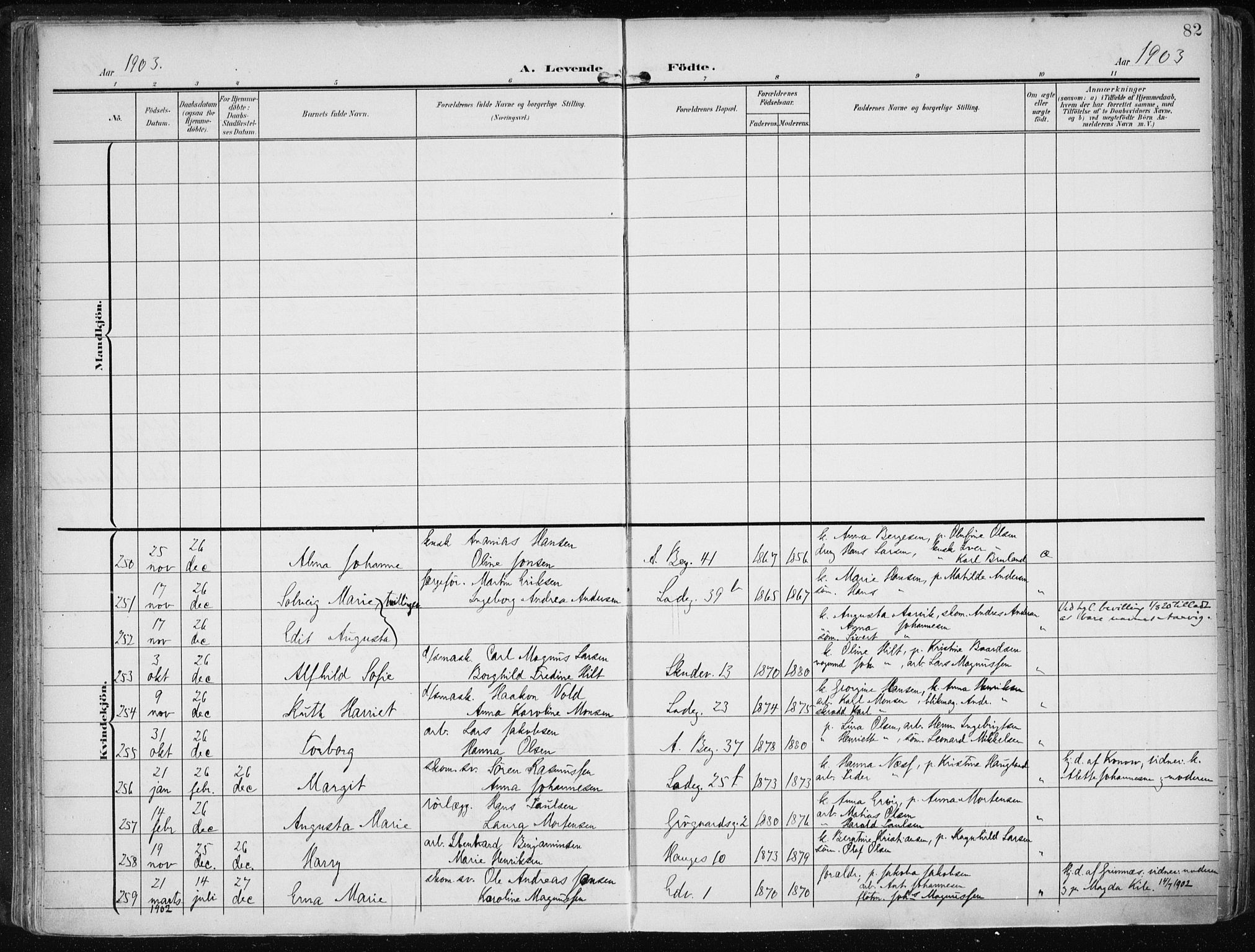 Sandviken Sokneprestembete, AV/SAB-A-77601/H/Ha/L0006: Parish register (official) no. B 3, 1901-1912, p. 82