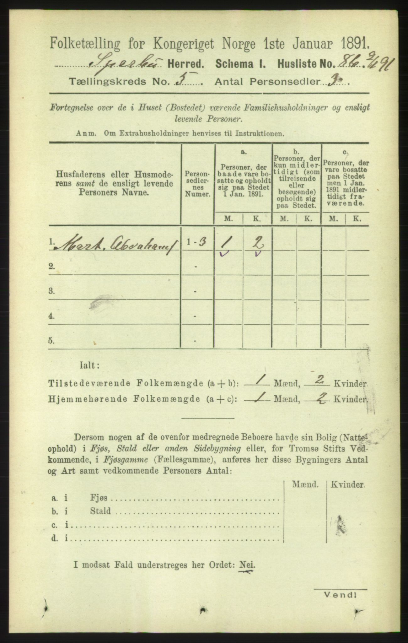 RA, 1891 census for 1731 Sparbu, 1891, p. 1669