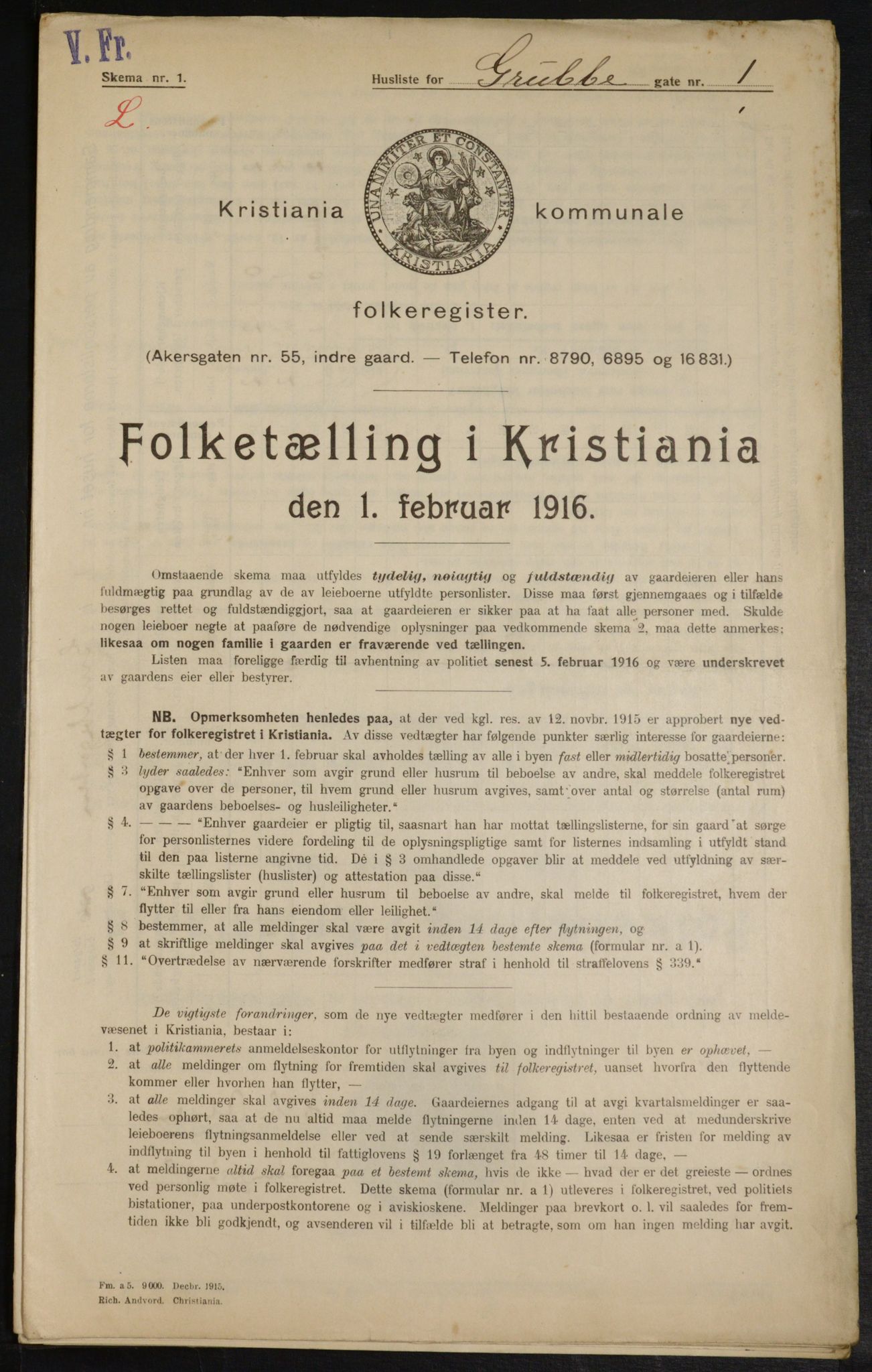 OBA, Municipal Census 1916 for Kristiania, 1916, p. 30723