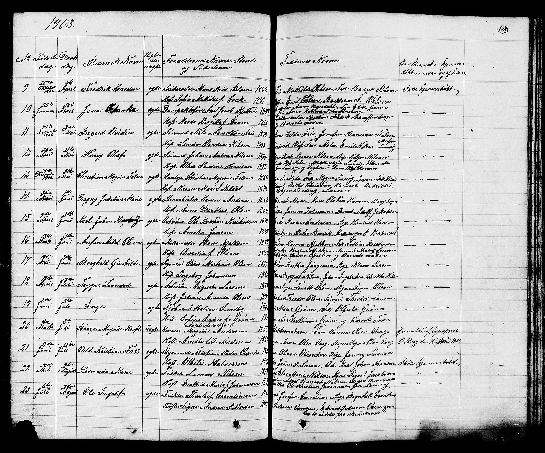 Stavern kirkebøker, AV/SAKO-A-318/G/Ga/L0002: Parish register (copy) no. 2, 1839-1909, p. 129