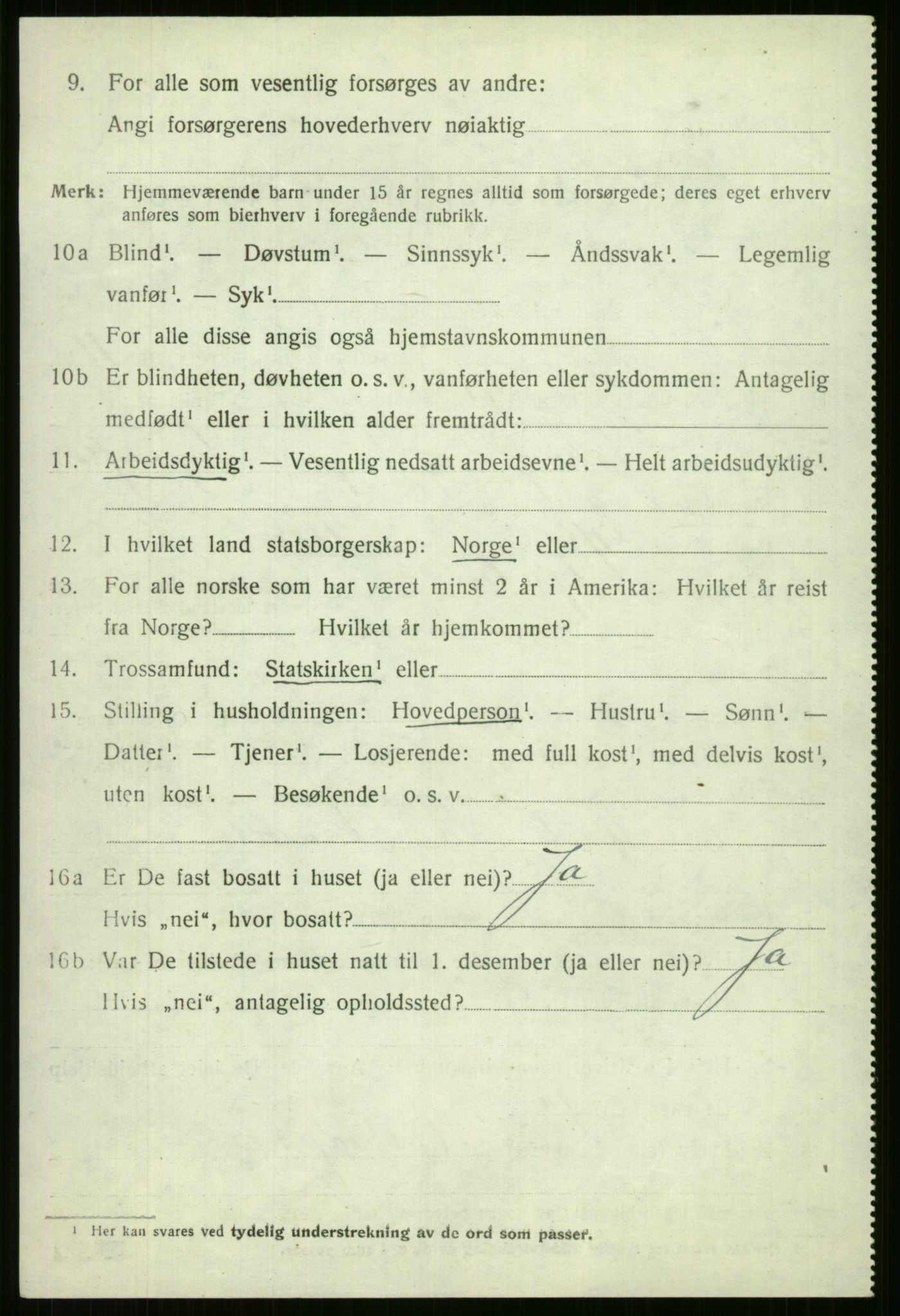 SAB, 1920 census for Voss, 1920, p. 10532