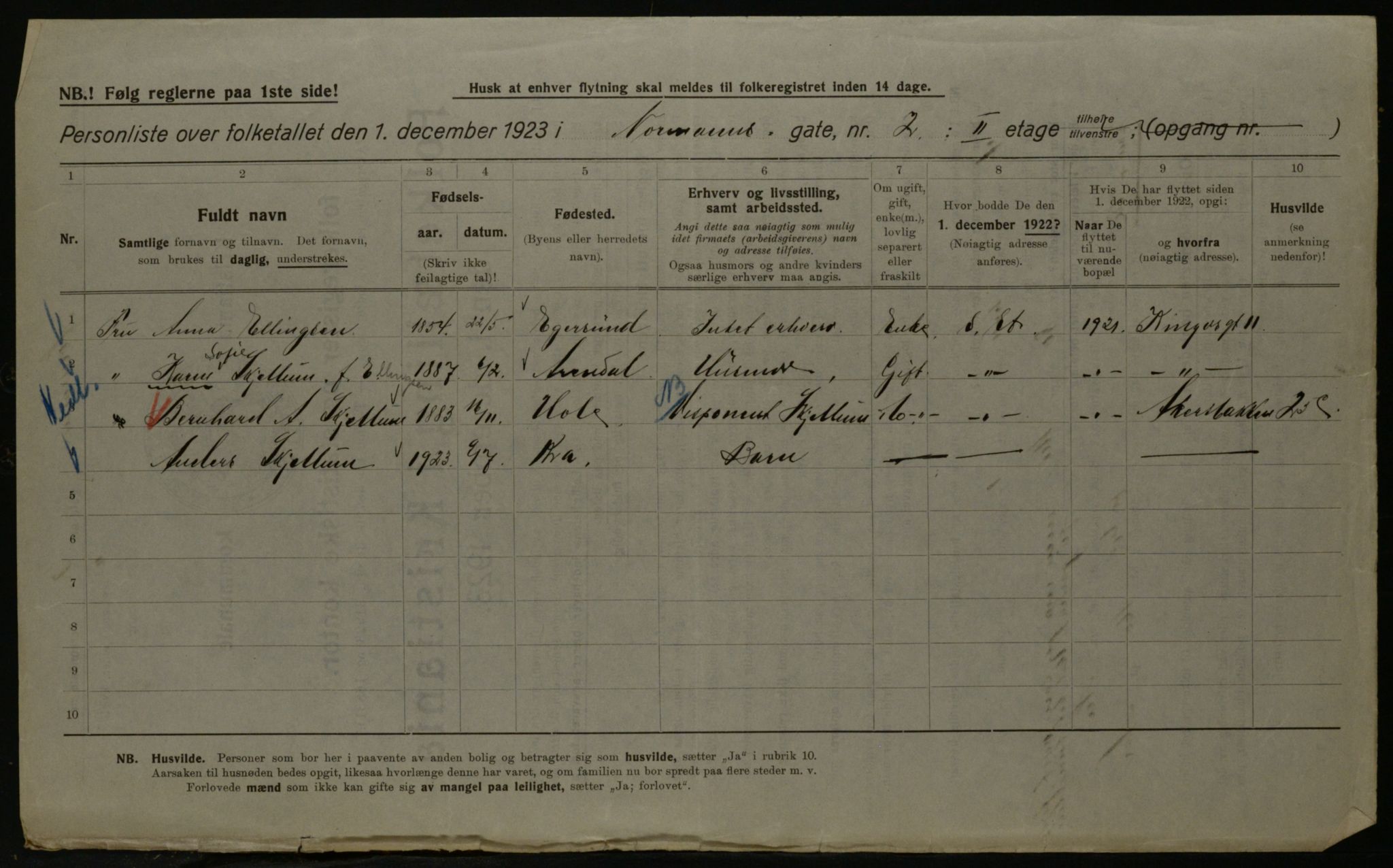 OBA, Municipal Census 1923 for Kristiania, 1923, p. 80718