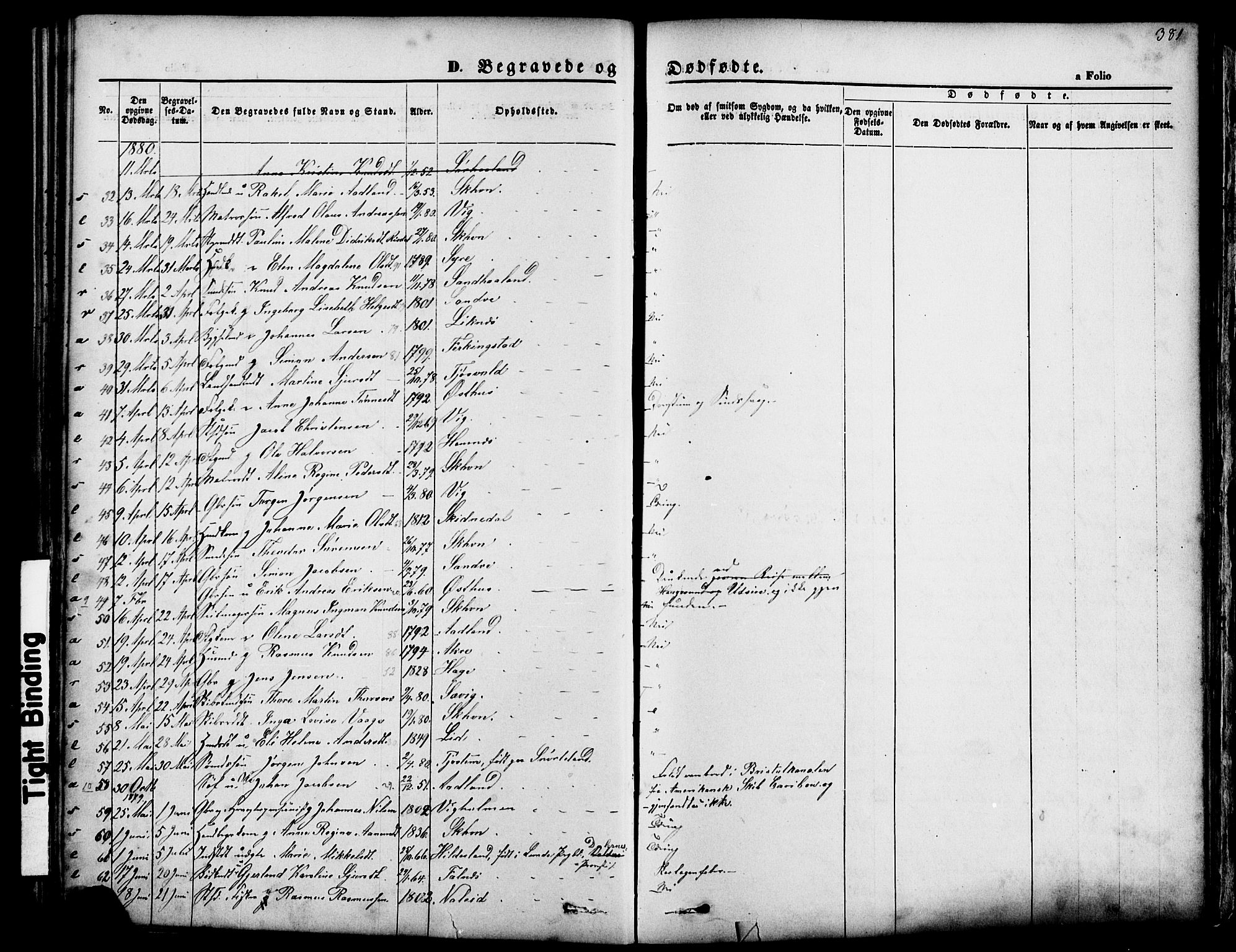 Skudenes sokneprestkontor, SAST/A -101849/H/Ha/Haa/L0006: Parish register (official) no. A 4, 1864-1881, p. 381