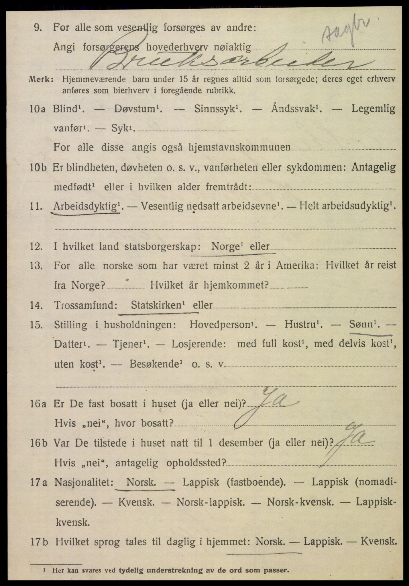 SAT, 1920 census for Otterøy, 1920, p. 1380
