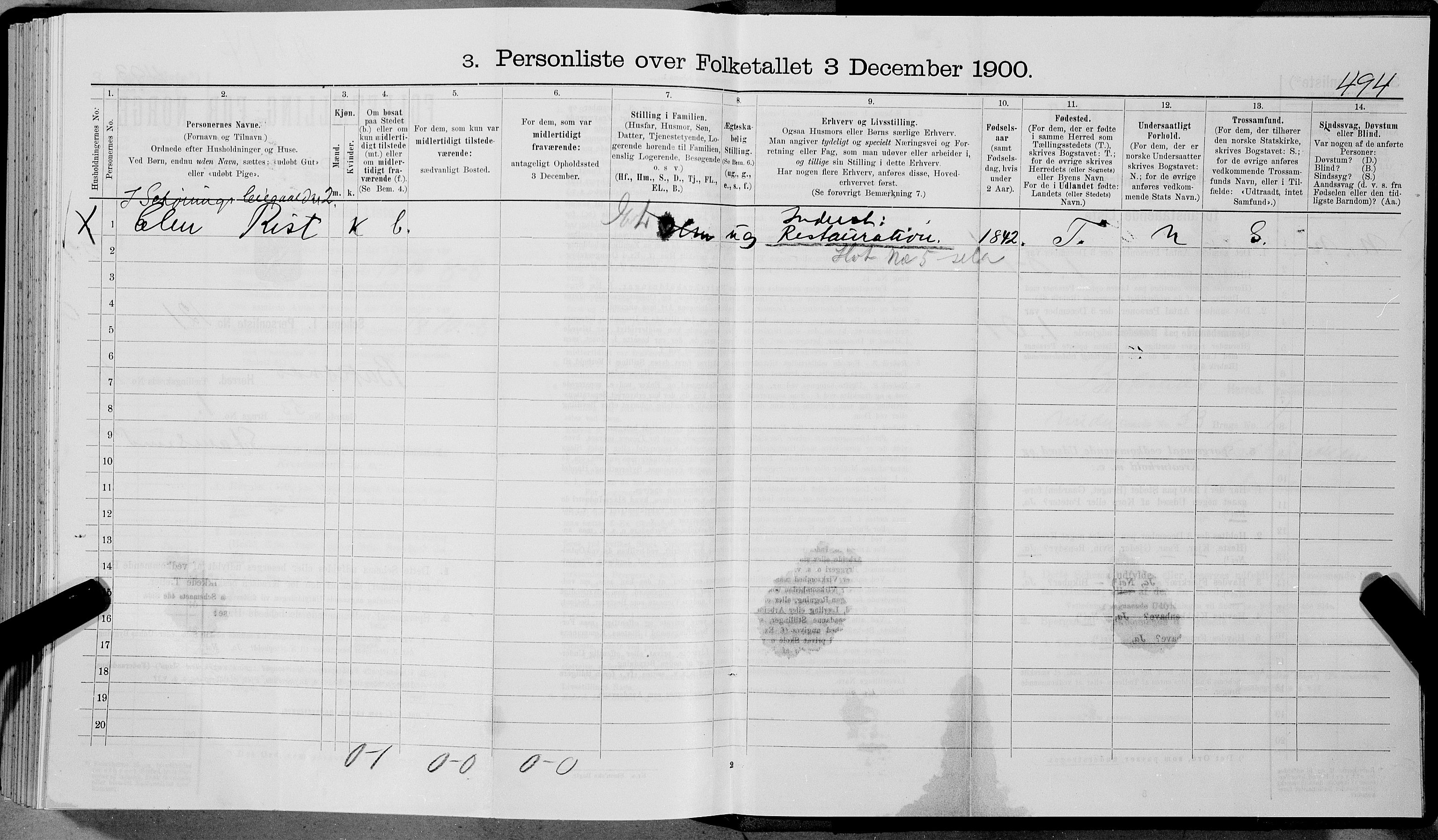 SAT, 1900 census for Buksnes, 1900, p. 1561