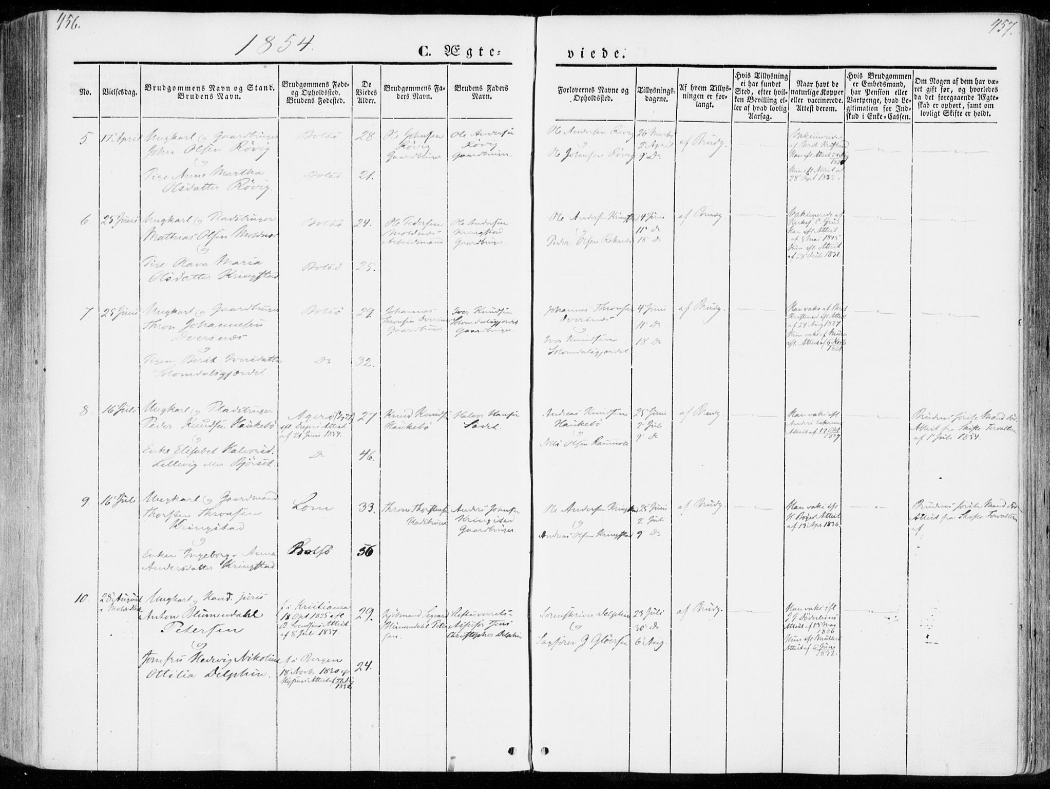 Ministerialprotokoller, klokkerbøker og fødselsregistre - Møre og Romsdal, AV/SAT-A-1454/555/L0653: Parish register (official) no. 555A04, 1843-1869, p. 456-457