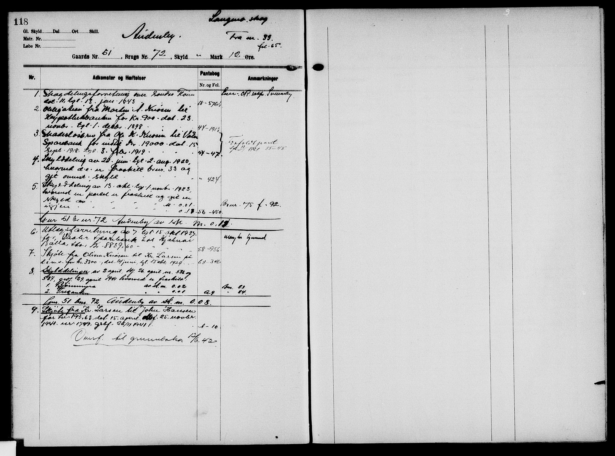 Solør tingrett, AV/SAH-TING-008/H/Ha/Hak/L0004: Mortgage register no. IV, 1900-1935, p. 118