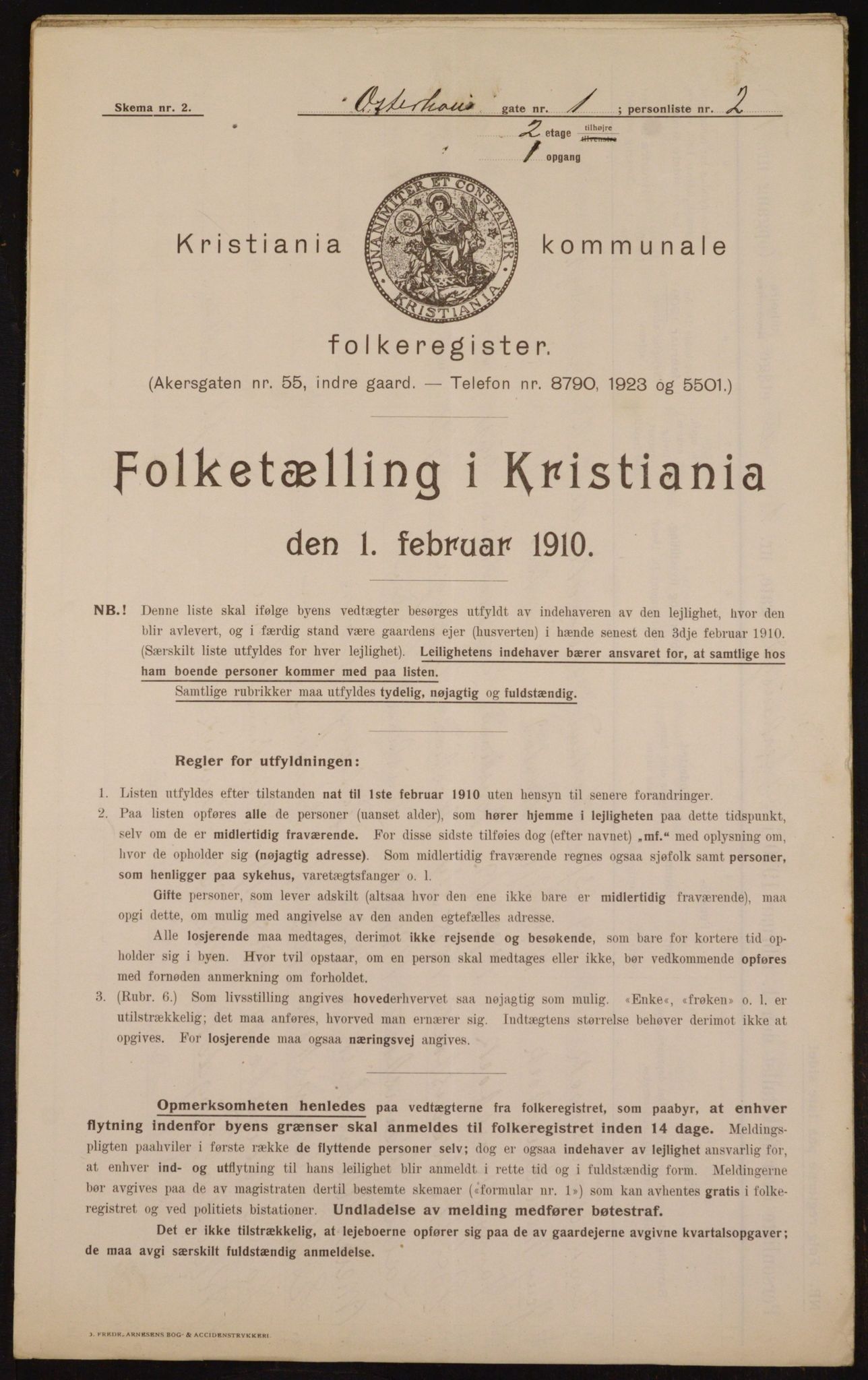 OBA, Municipal Census 1910 for Kristiania, 1910, p. 74448