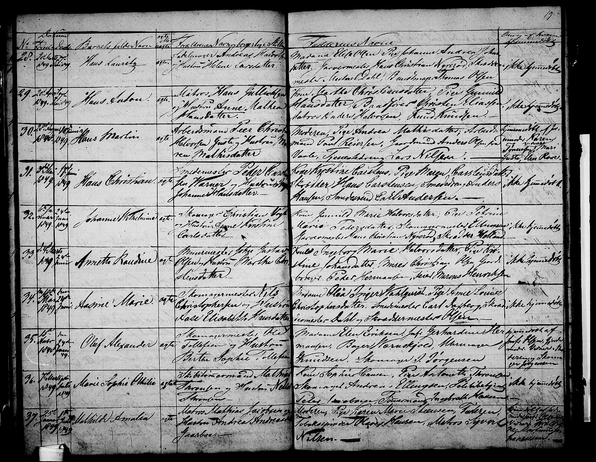 Holmestrand kirkebøker, AV/SAKO-A-346/G/Ga/L0002: Parish register (copy) no. 2, 1846-1849, p. 19